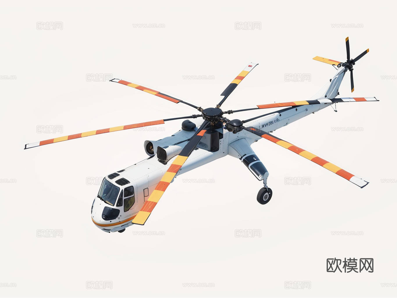 直升机su模型下载（渲染图1）