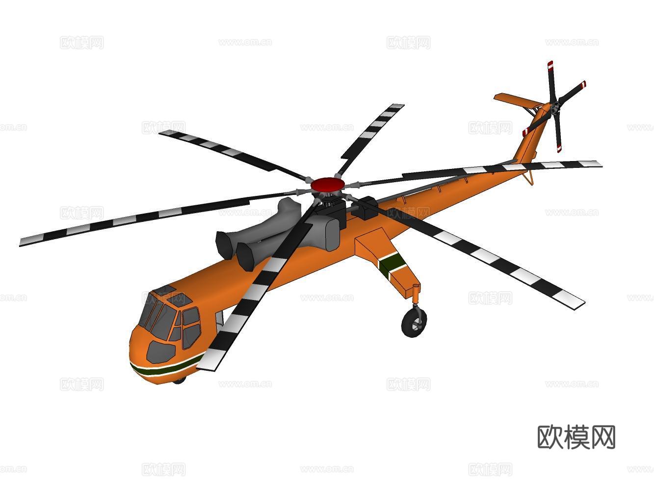 直升机su模型下载（渲染图2）