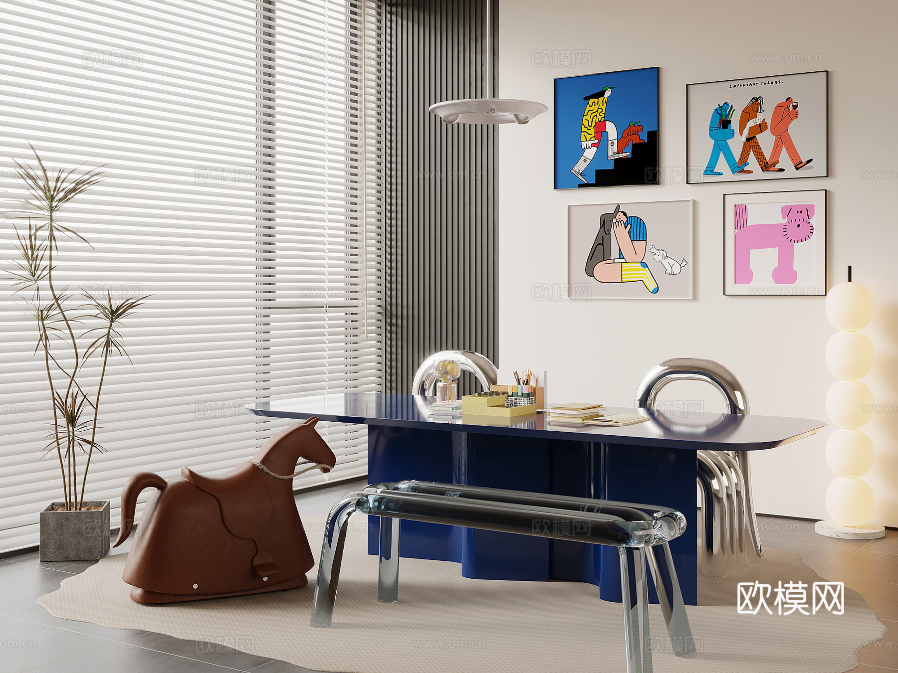 多巴胺书桌 写字桌su模型