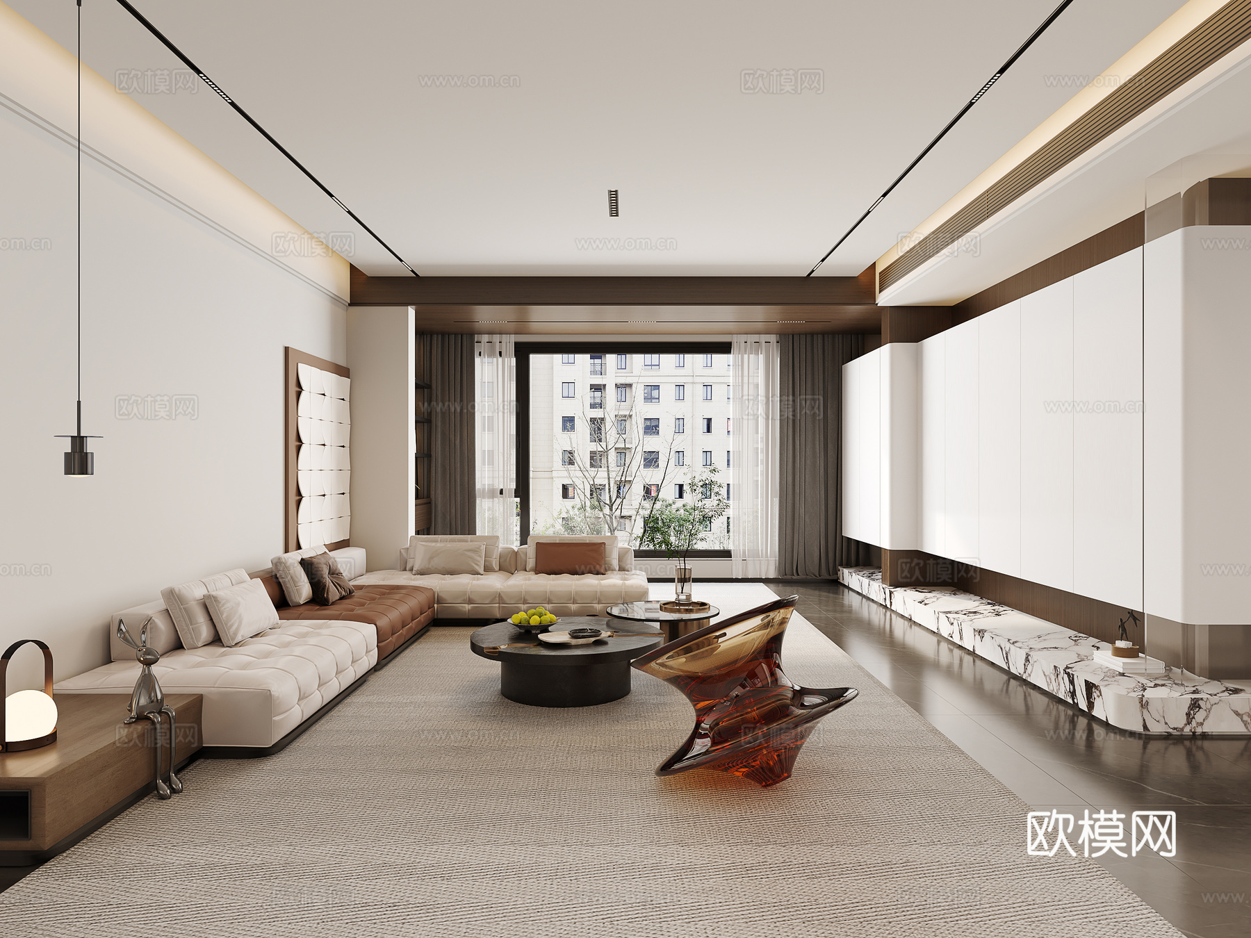 轻奢意式 样板间 最新全套施工图 效果图合集cad施工图