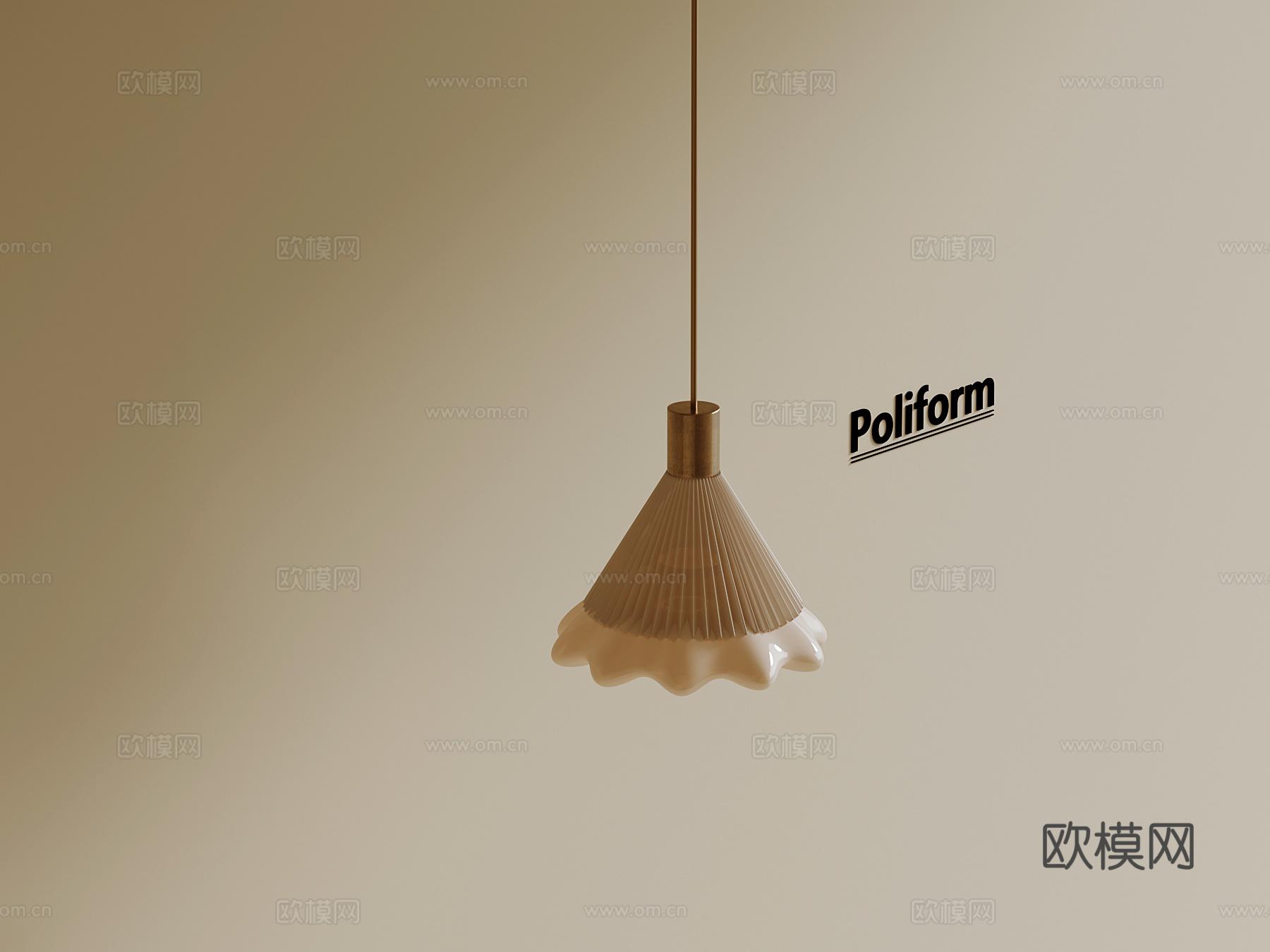 现代奶油风吊灯su模型