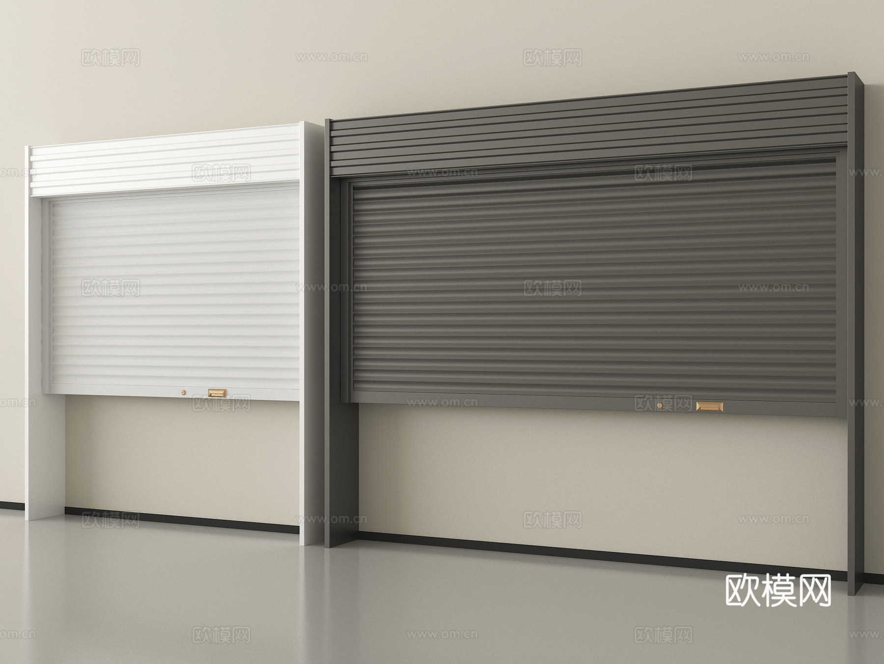 现代卷帘门 卷闸门 车库门 仓库门 防盗门su模型