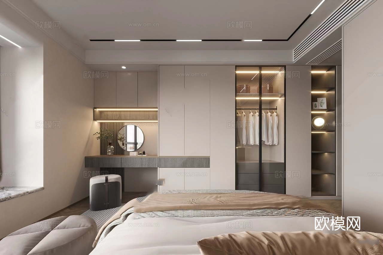 轻奢意式 样板间 最新全套施工图 效果图合集cad施工图