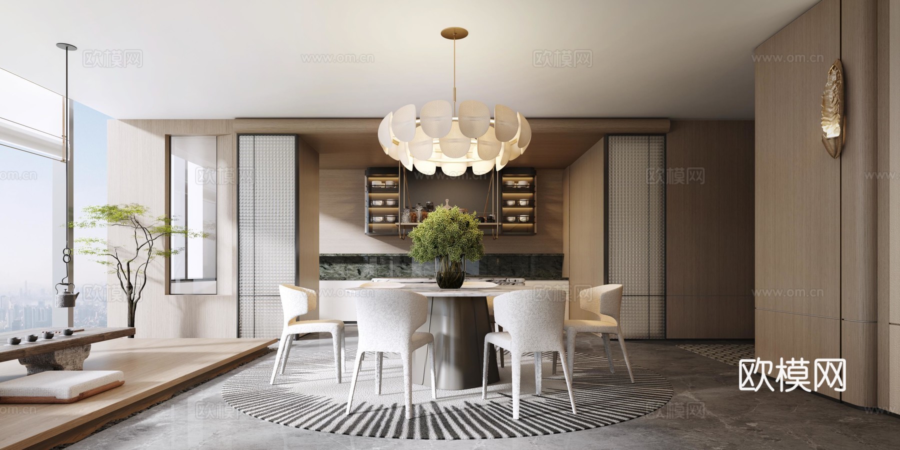 轻奢大平层 样板间 最新全套施工图 效果图合集cad施工图