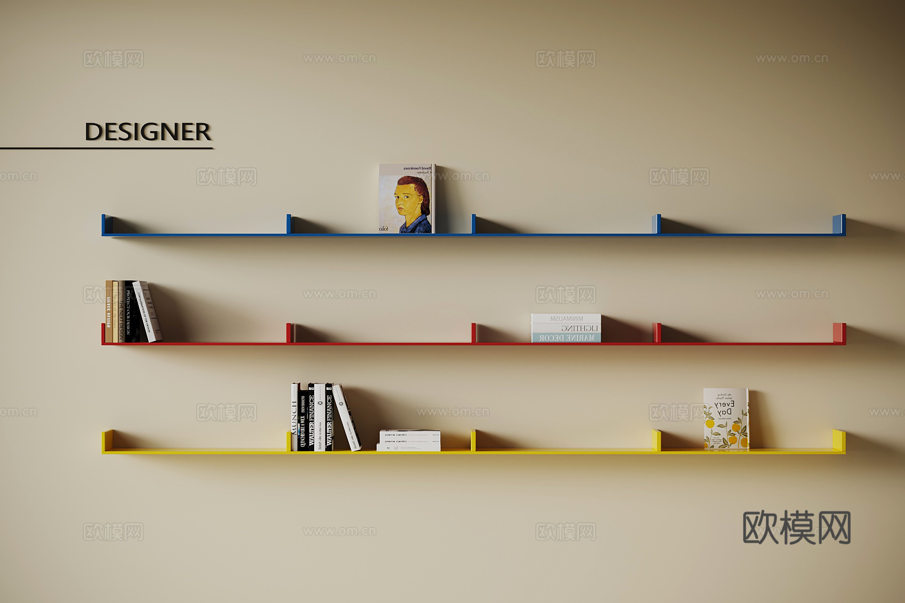 现代书架 多巴胺置物架su模型