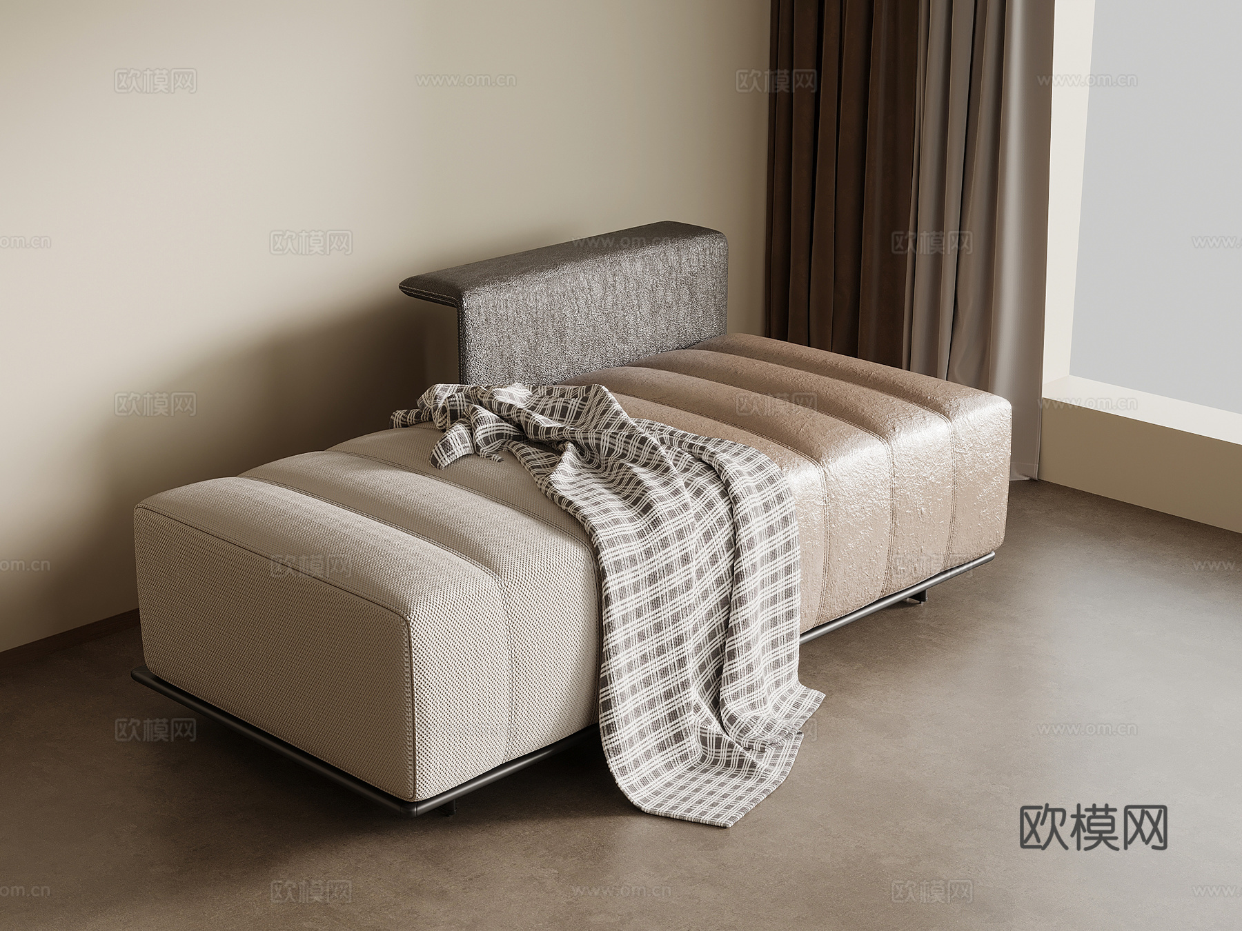 现代简约换鞋凳 长凳 沙发凳su模型