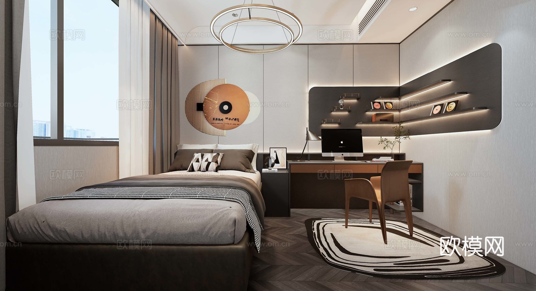 轻奢意式 样板间 最新全套施工图 效果图合集cad施工图