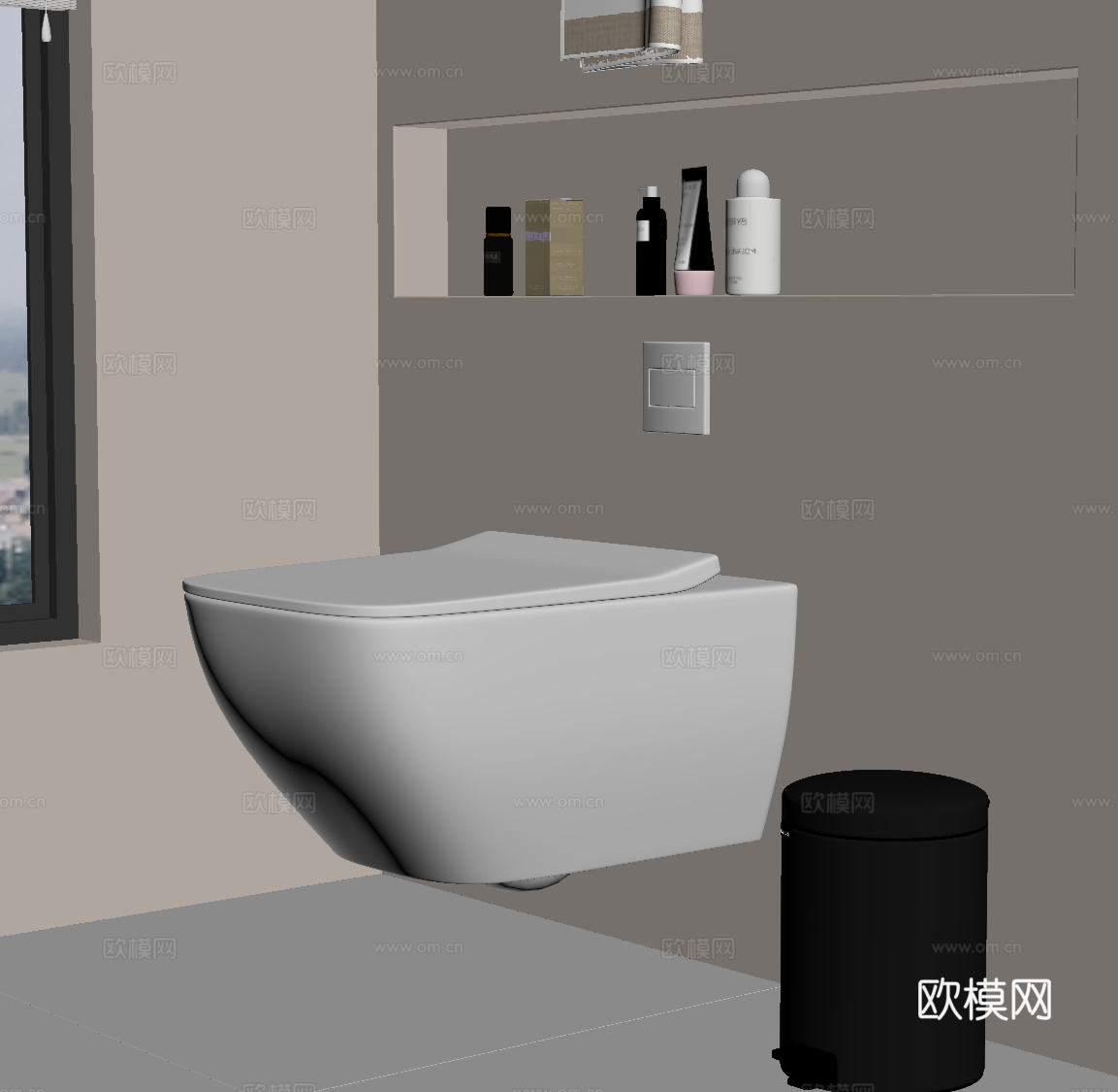 现代马桶 卫浴小件su模型