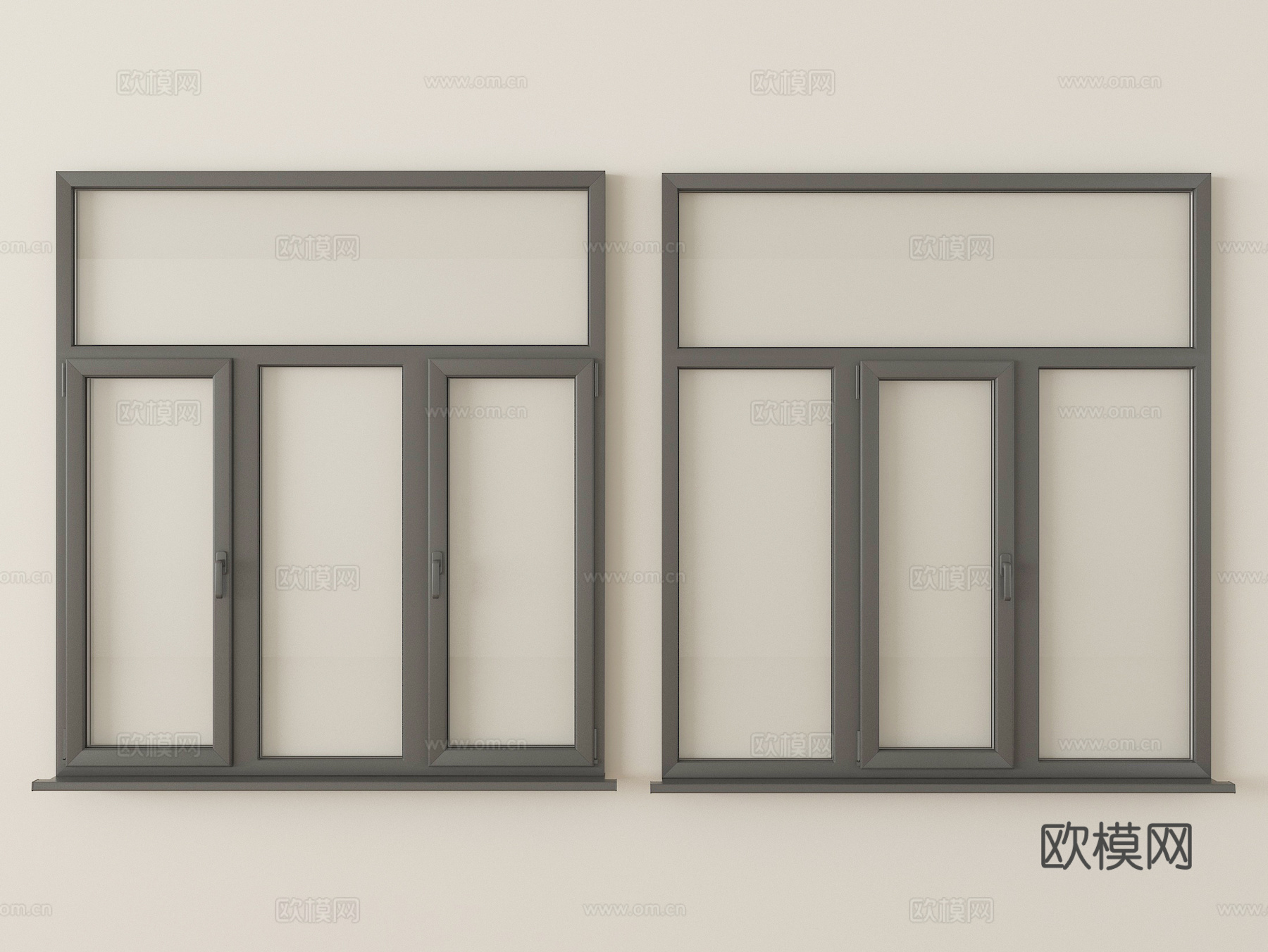 现代窗组合 平开窗 推拉窗 落地窗 阳台窗su模型