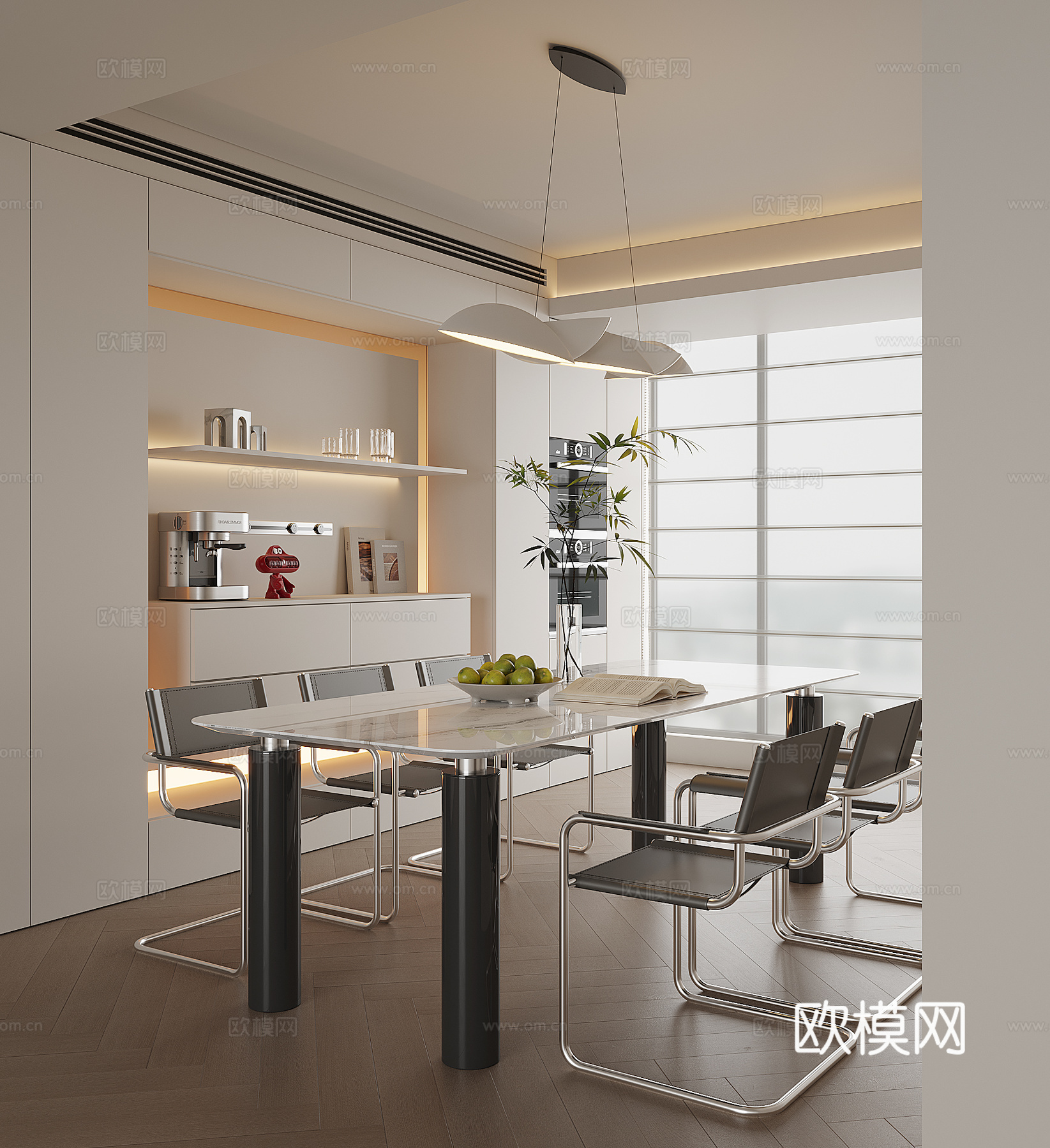 现代家居餐厅su模型