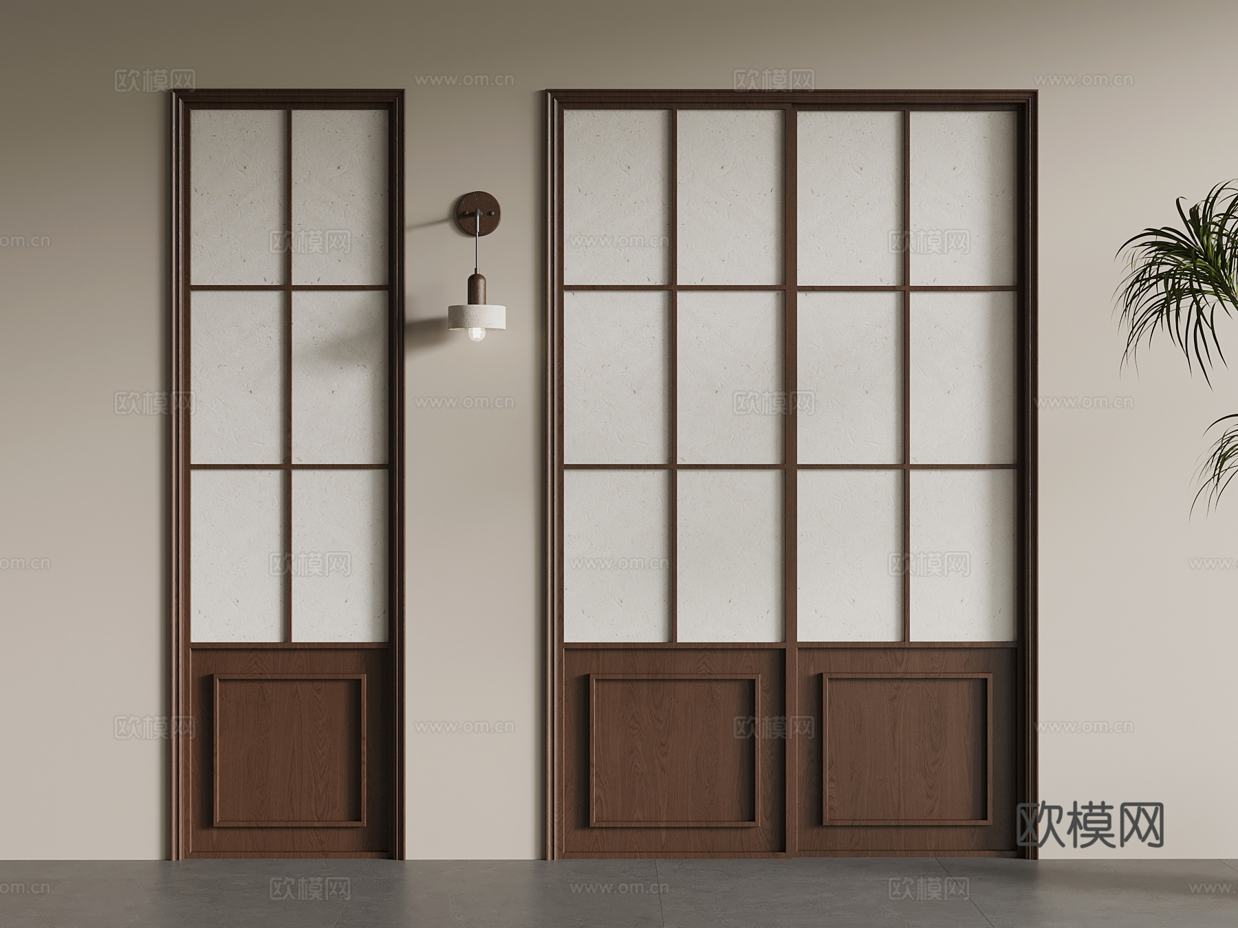 新中式门su模型