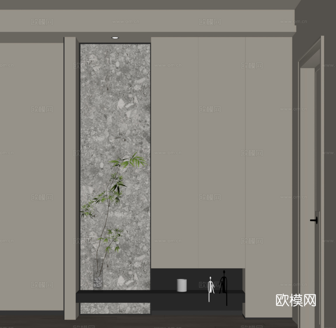 现代玄关柜 鞋柜su模型