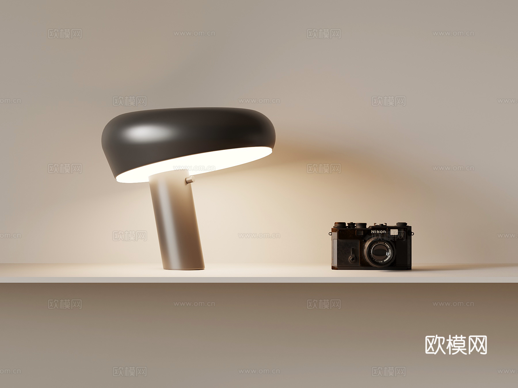 现代极简台灯su模型