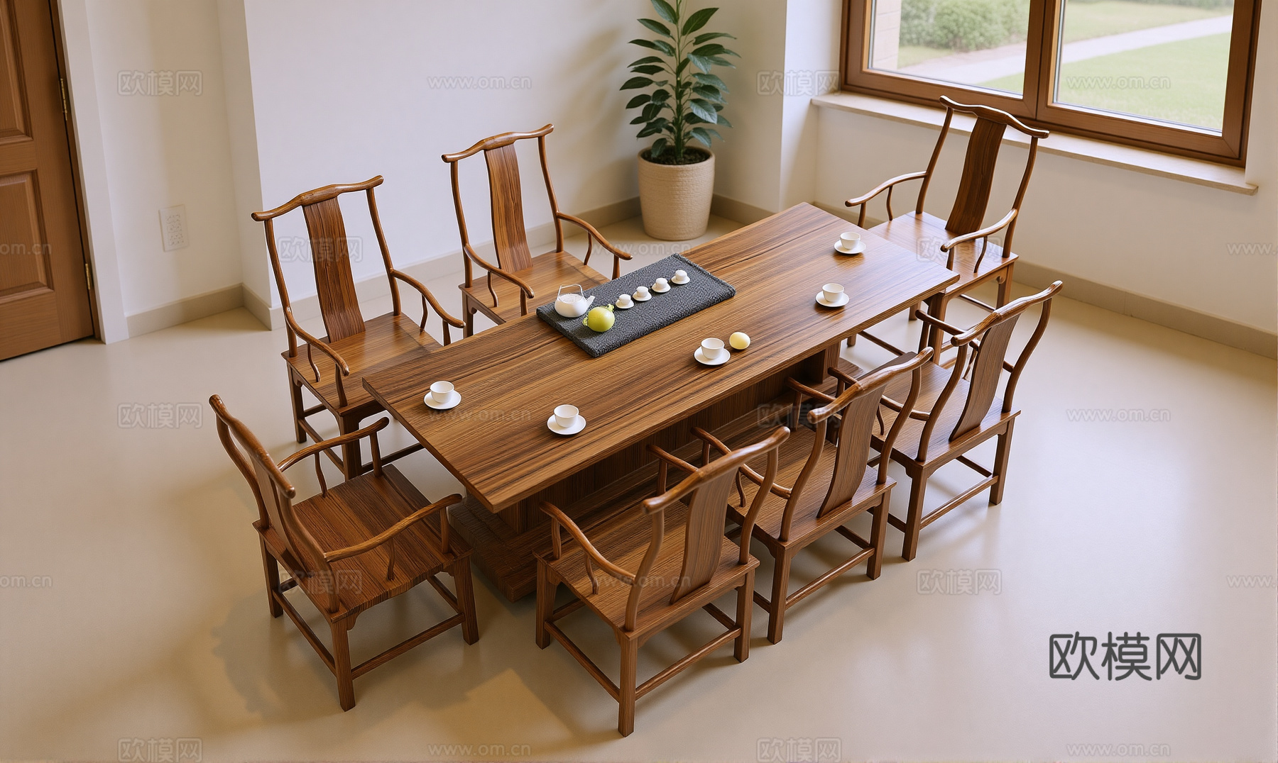 新中式茶室su模型