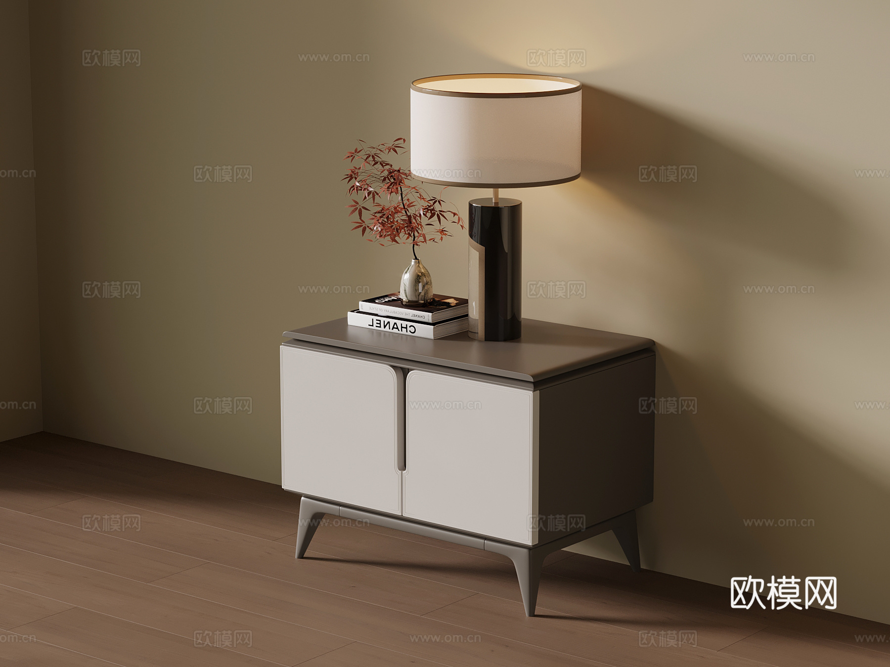 新中式床头柜su模型