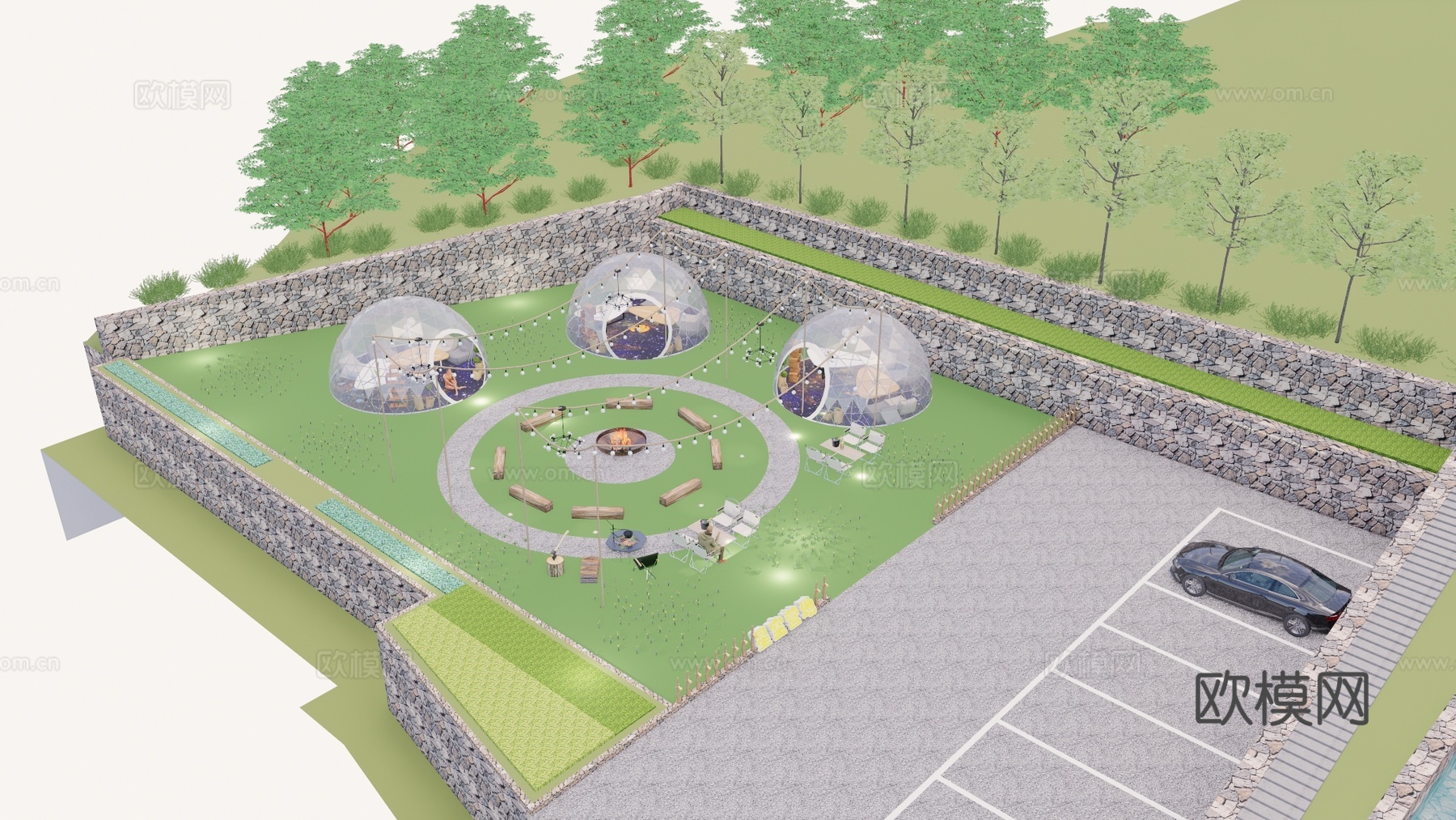 星空房 民宿 酒店 户外 野外 泡泡屋 网红 帐篷 餐厅 露su模型