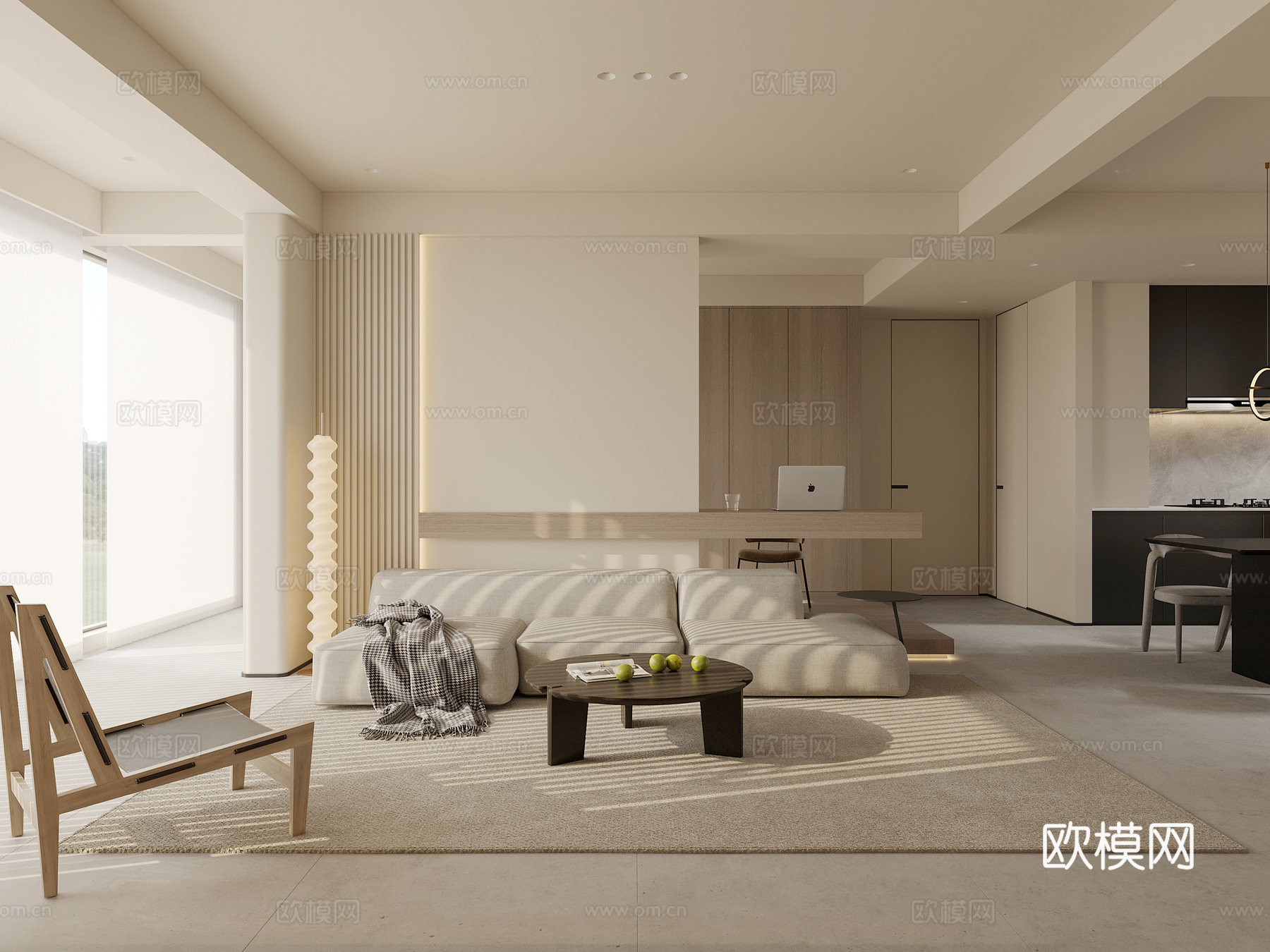 奶油风 样板间 最新全套施工图 效果图合集cad施工图