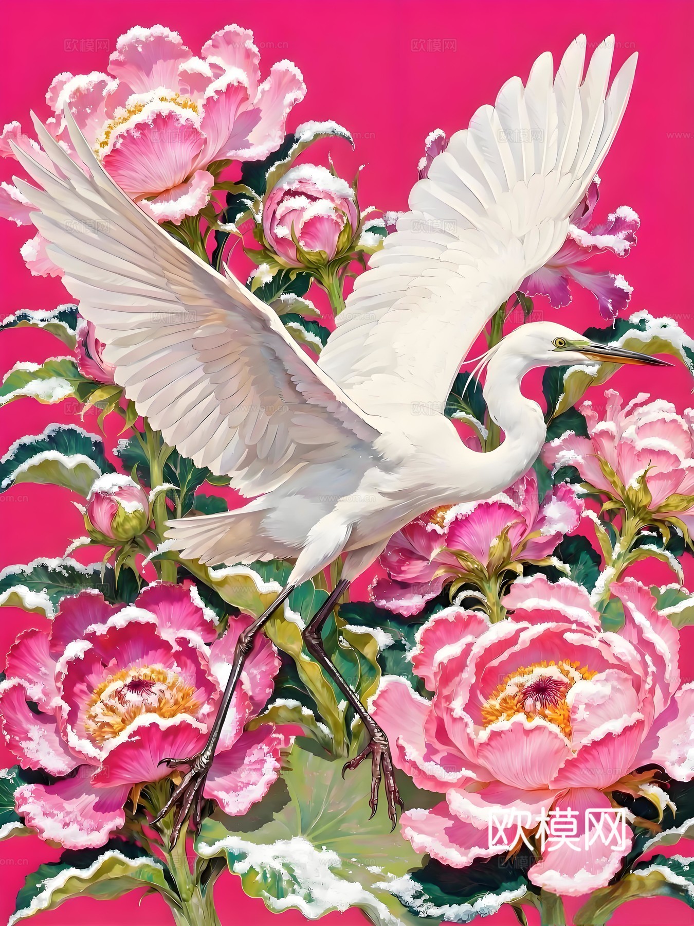 仙鹤艺术画芯下载（渲染图4）