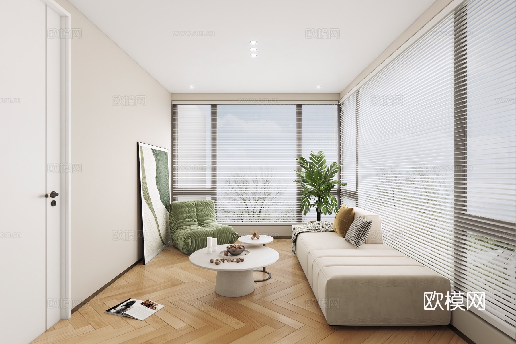 奶油风 样板间 最新全套施工图 效果图合集cad施工图