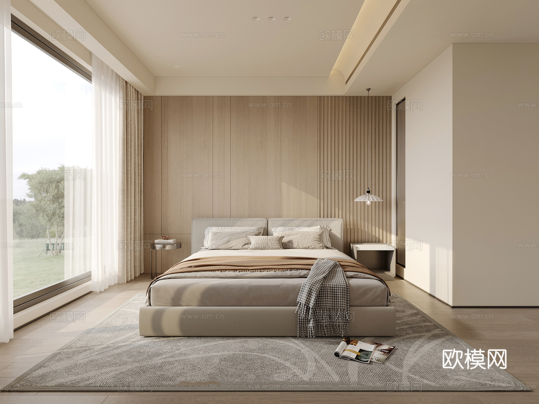 奶油风 样板间 最新全套施工图 效果图合集cad施工图