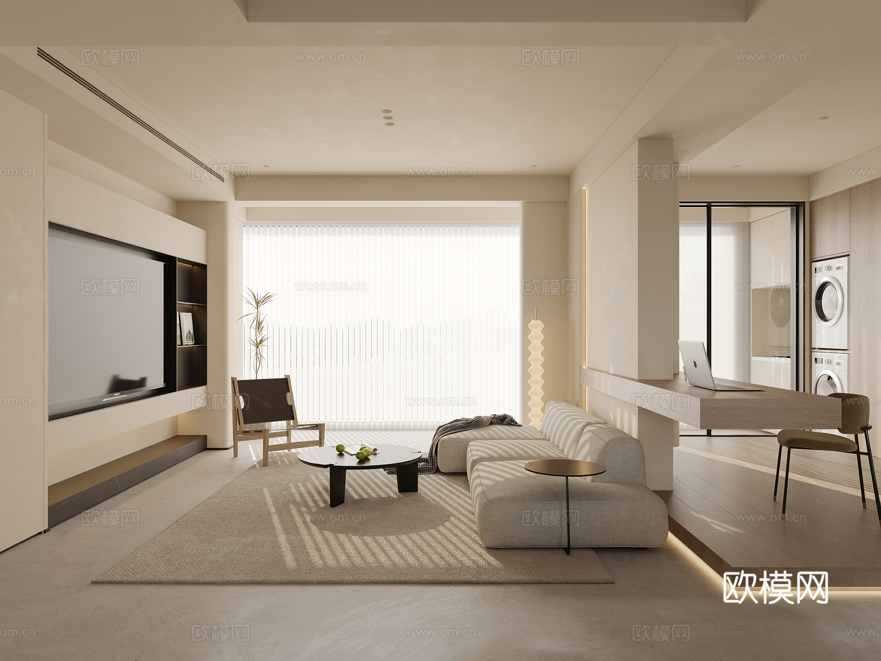 奶油风 样板间 最新全套施工图 效果图合集cad施工图