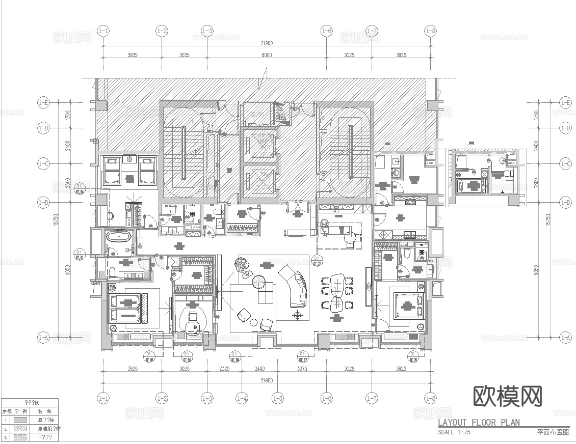 轻奢意式大平层 样板间 最新全套施工图 效果图合集cad施工图