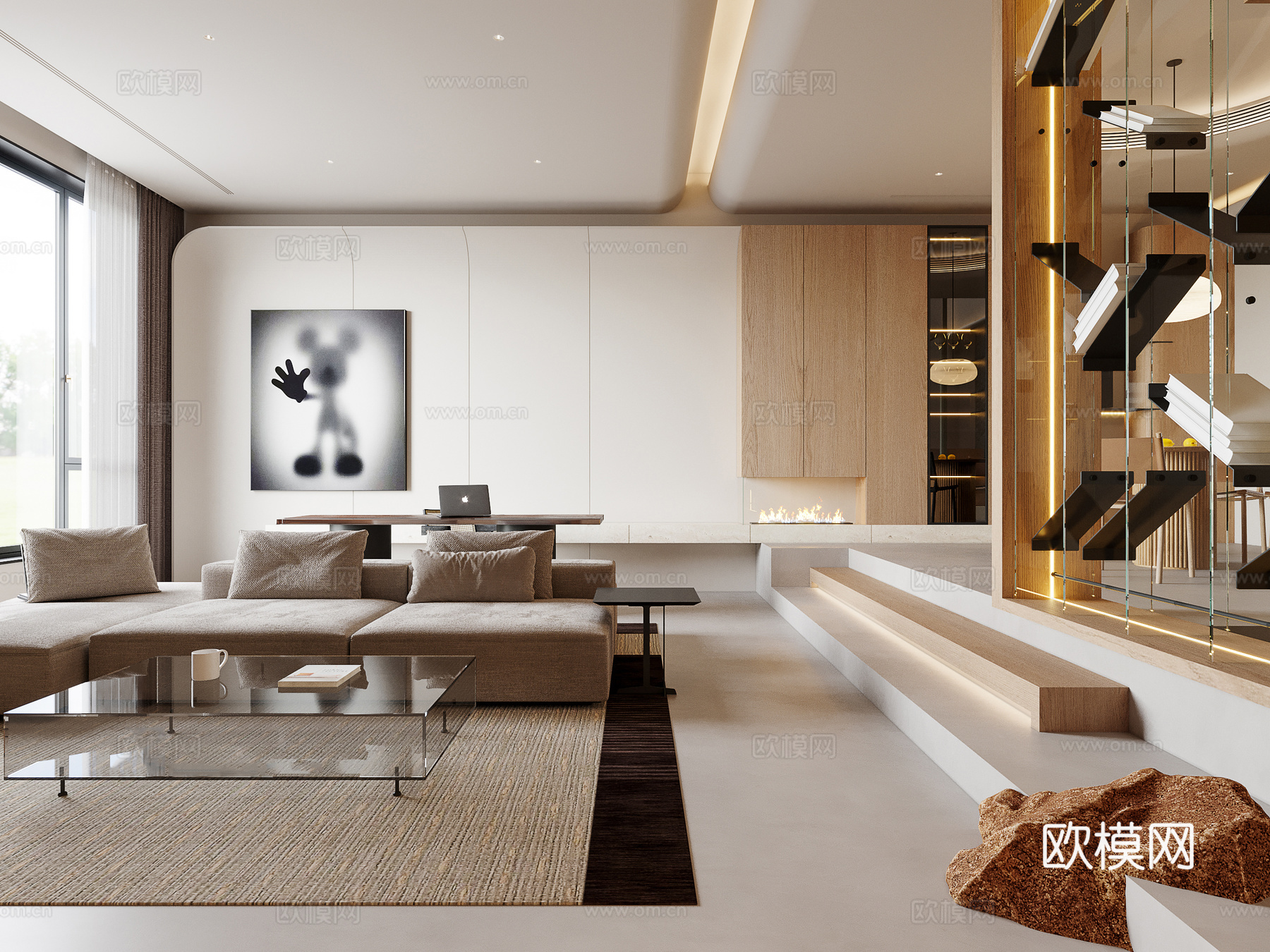 奶油风 样板间 最新全套施工图 效果图合集cad施工图