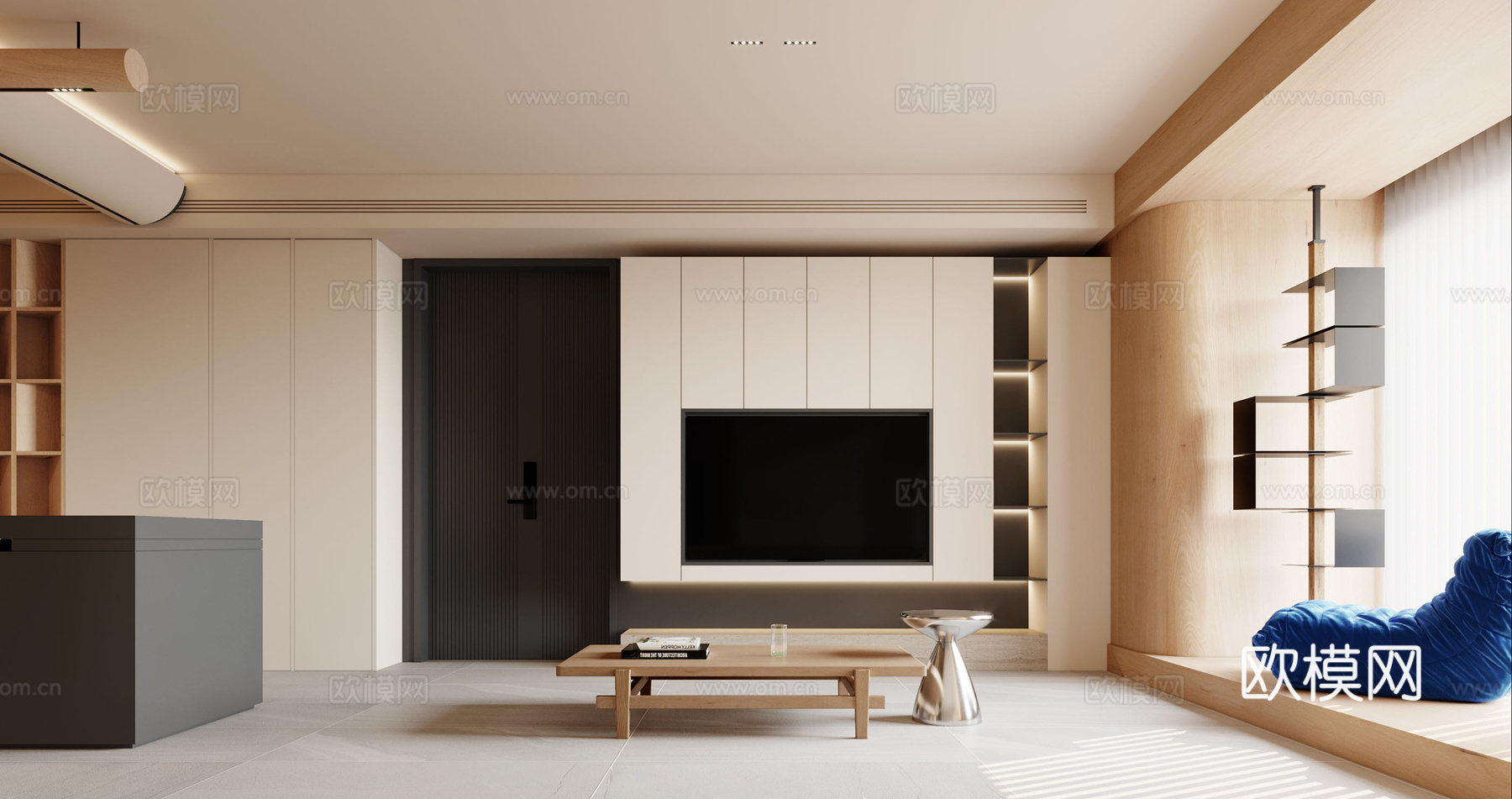 奶油风 样板间 最新全套施工图 效果图合集cad施工图