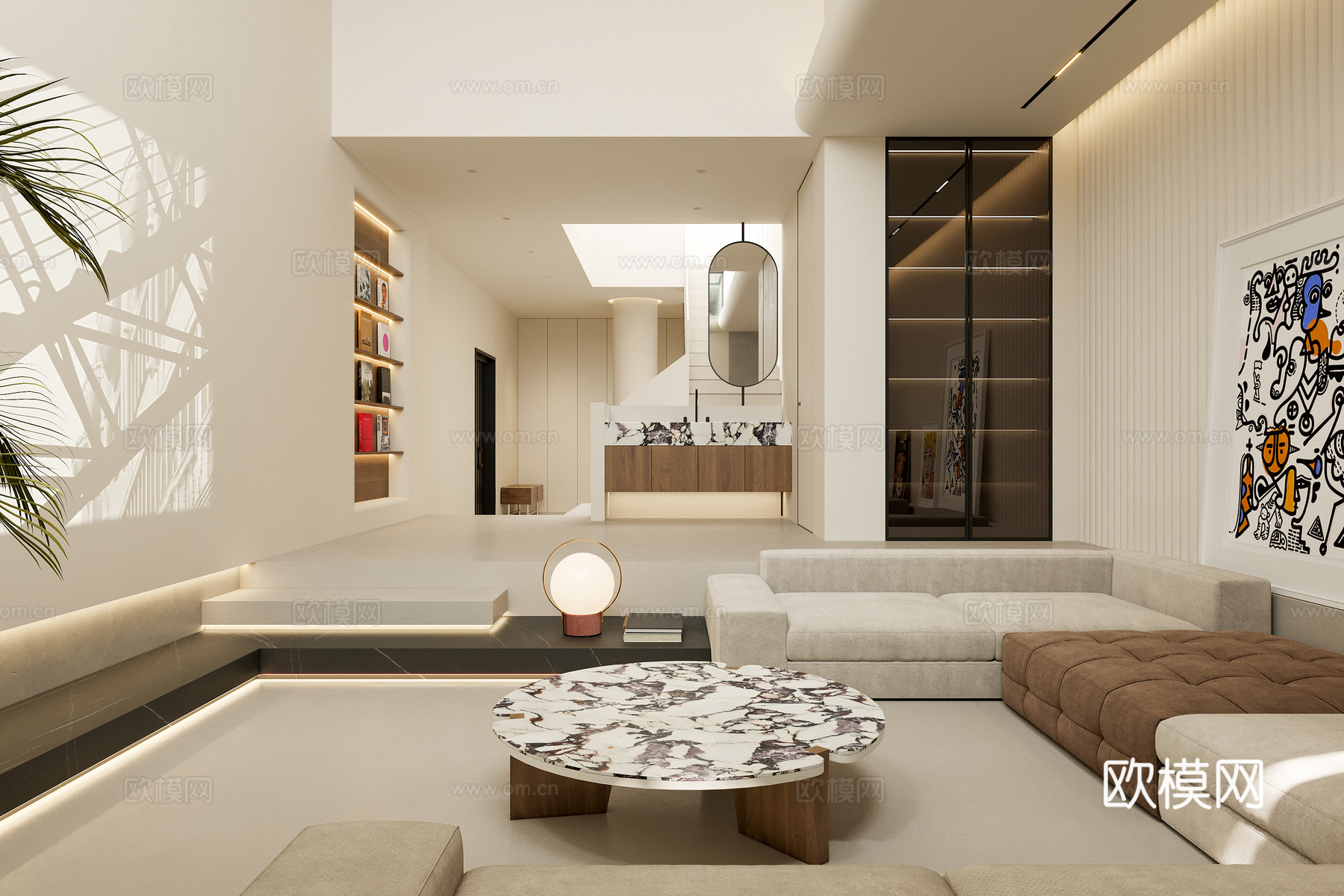 奶油风 样板间 最新全套施工图 效果图合集cad施工图