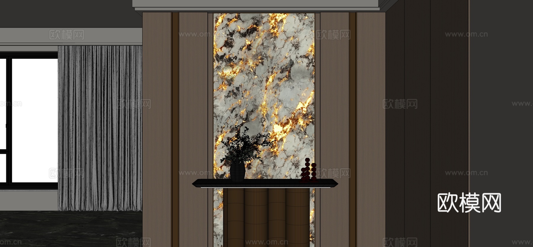 现代入户玄关su模型