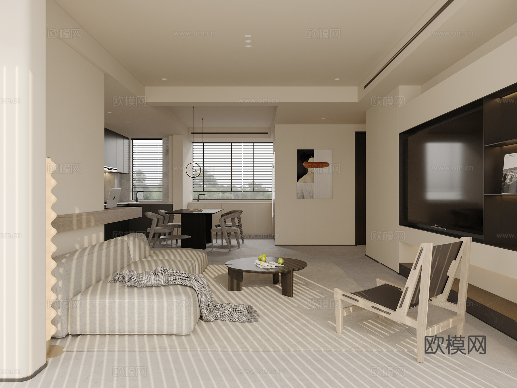 奶油风 样板间 最新全套施工图 效果图合集cad施工图