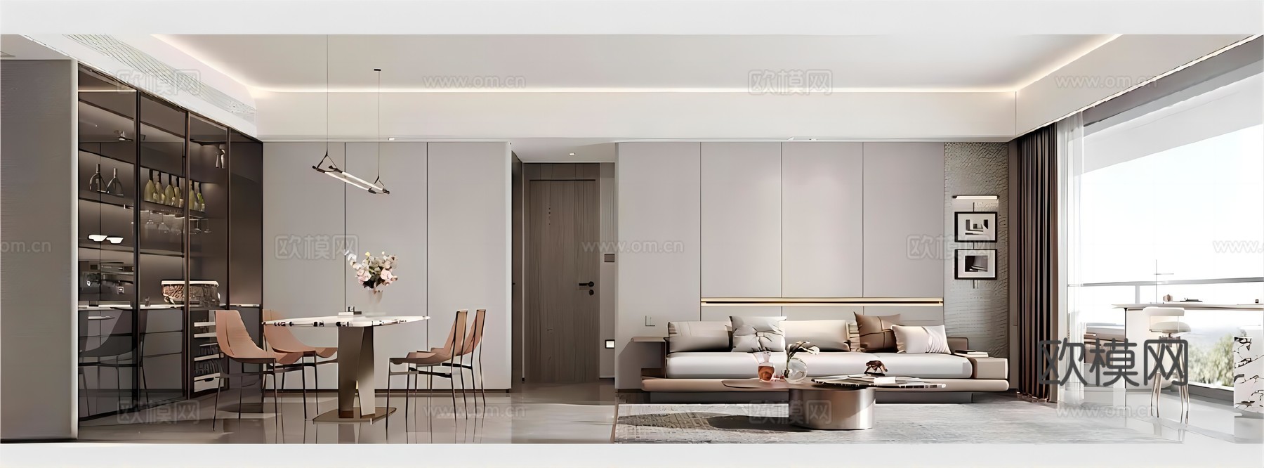 轻奢大平层 样板间 最新全套施工图 效果图合集cad施工图