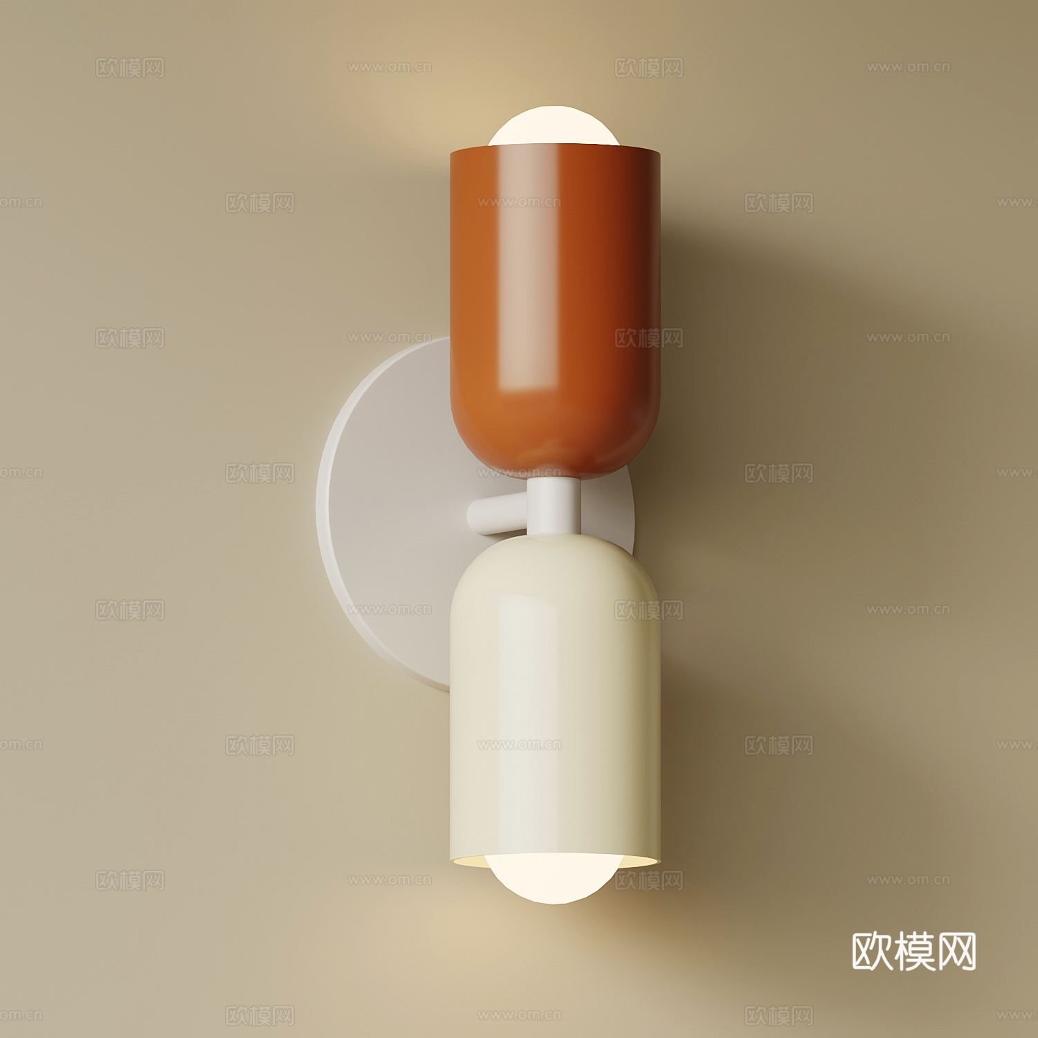 现代奶油风壁灯su模型