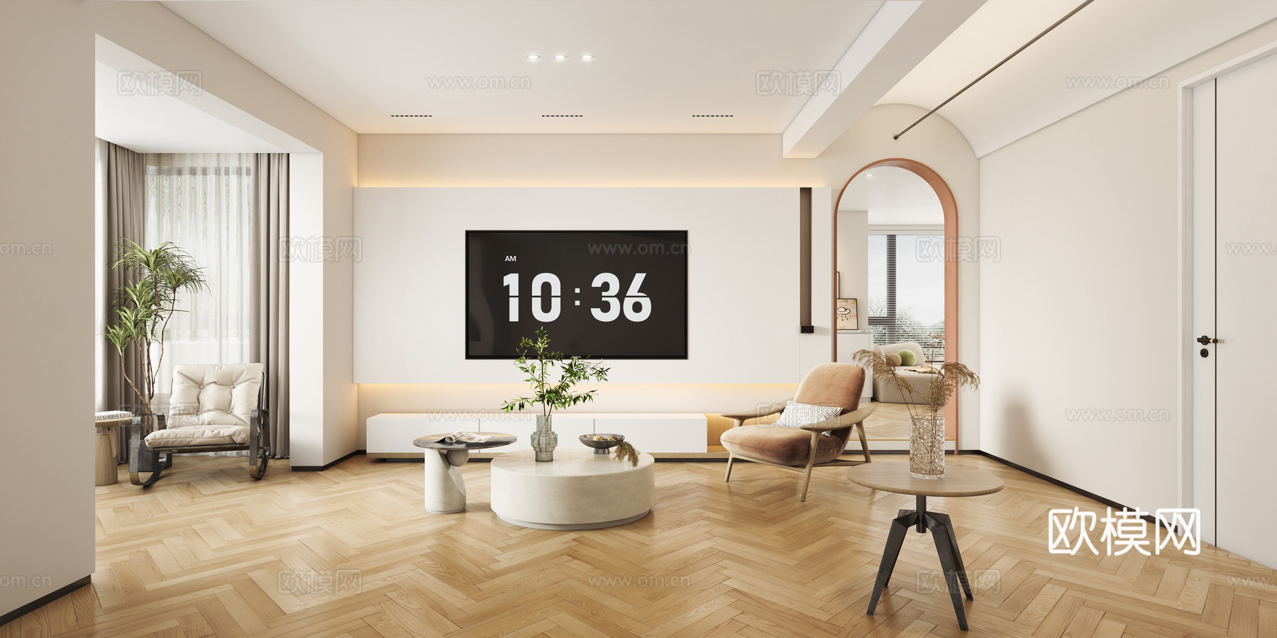 奶油风 样板间 最新全套施工图 效果图合集cad施工图