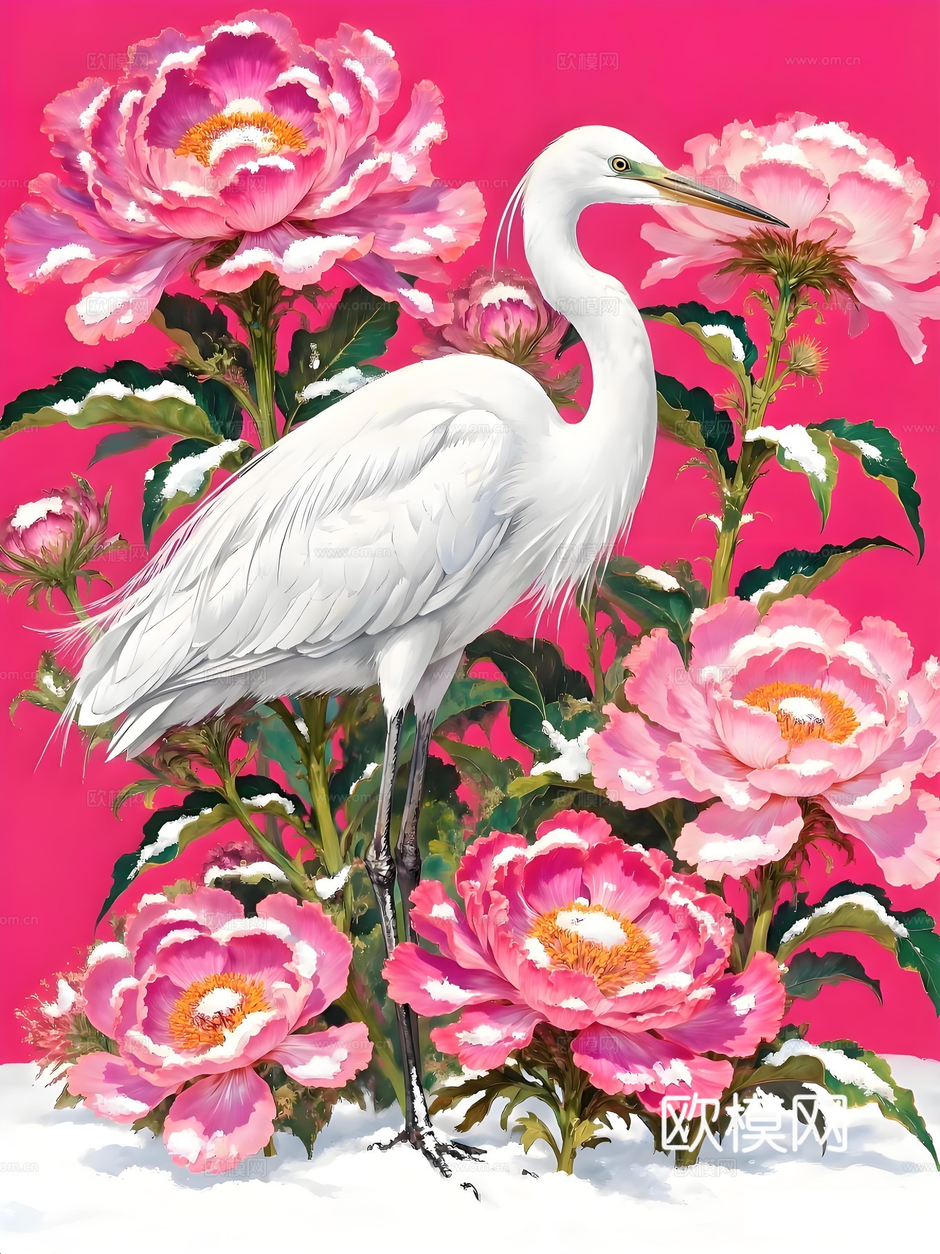 仙鹤艺术画芯下载（渲染图5）