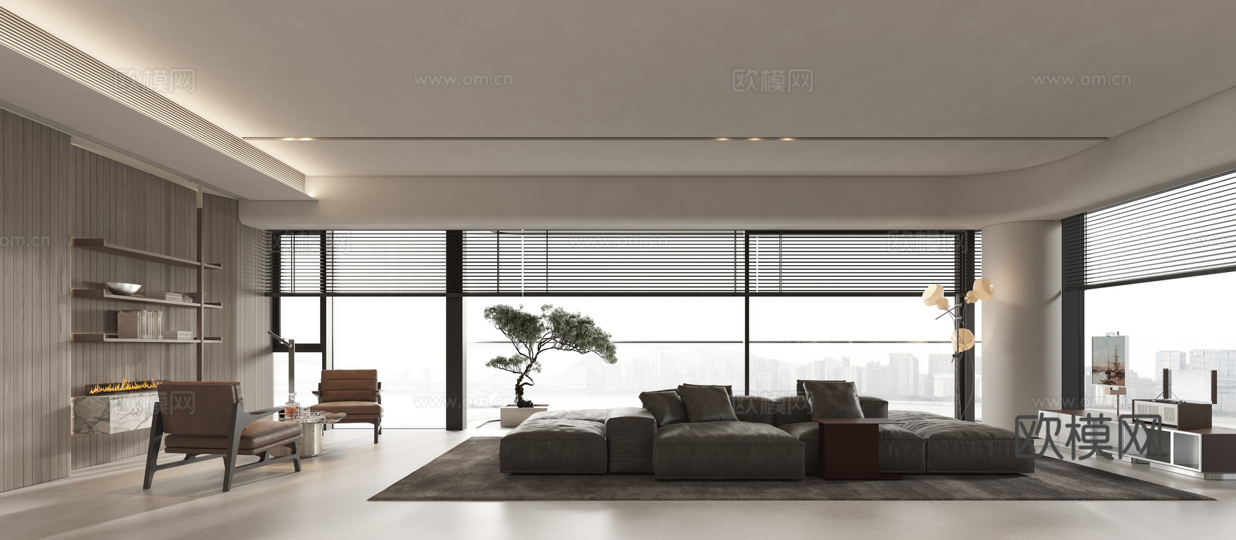 轻奢大平层 样板间 最新全套施工图 效果图合集cad施工图