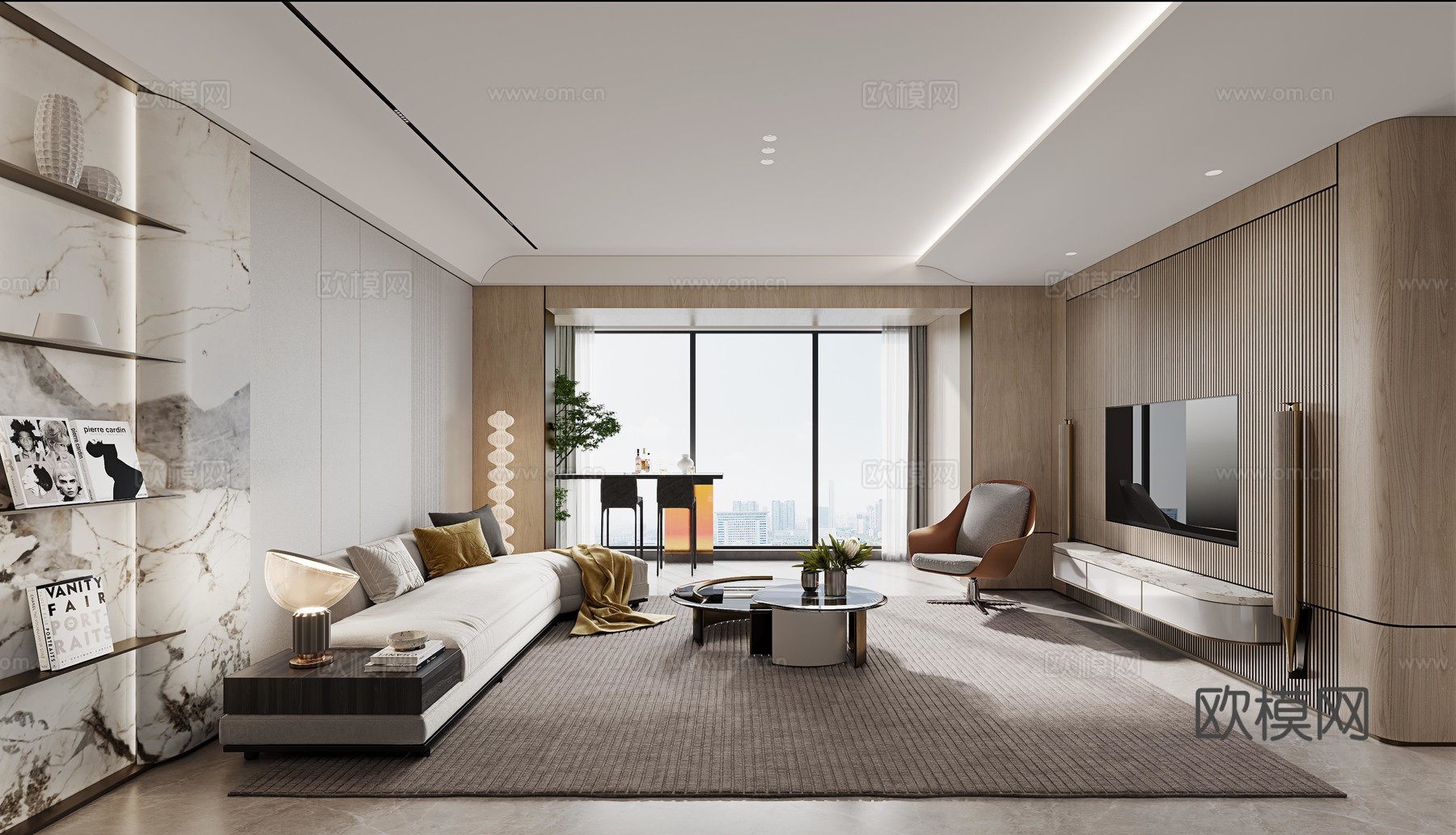 轻奢大平层 样板间 最新全套施工图 效果图合集cad施工图