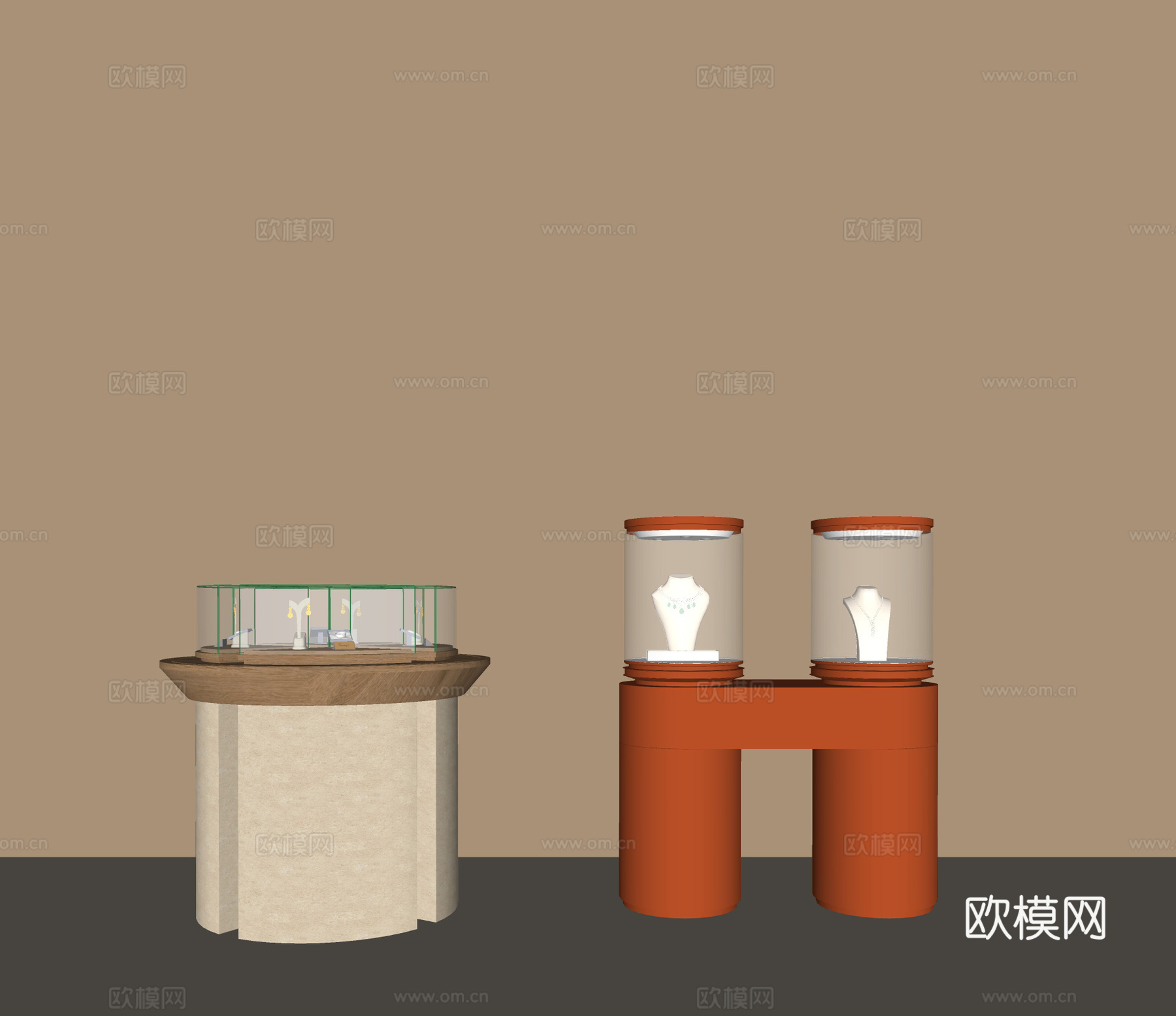 现代珠宝展柜 展台 陈列柜 展示柜su模型