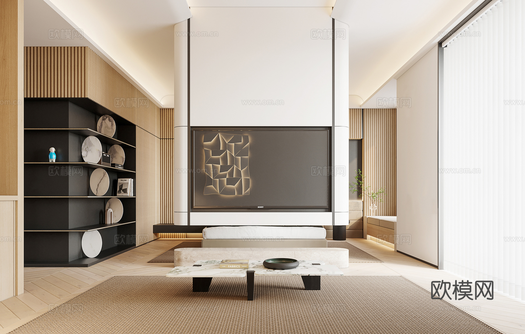 奶油风 样板间 最新全套施工图 效果图合集cad施工图