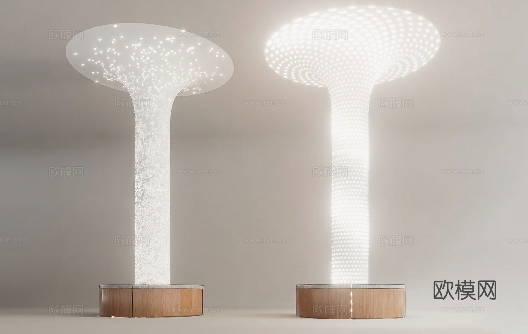 现代艺术感光之瀑布装置 艺术灯具 光点瀑布 星空灯su模型