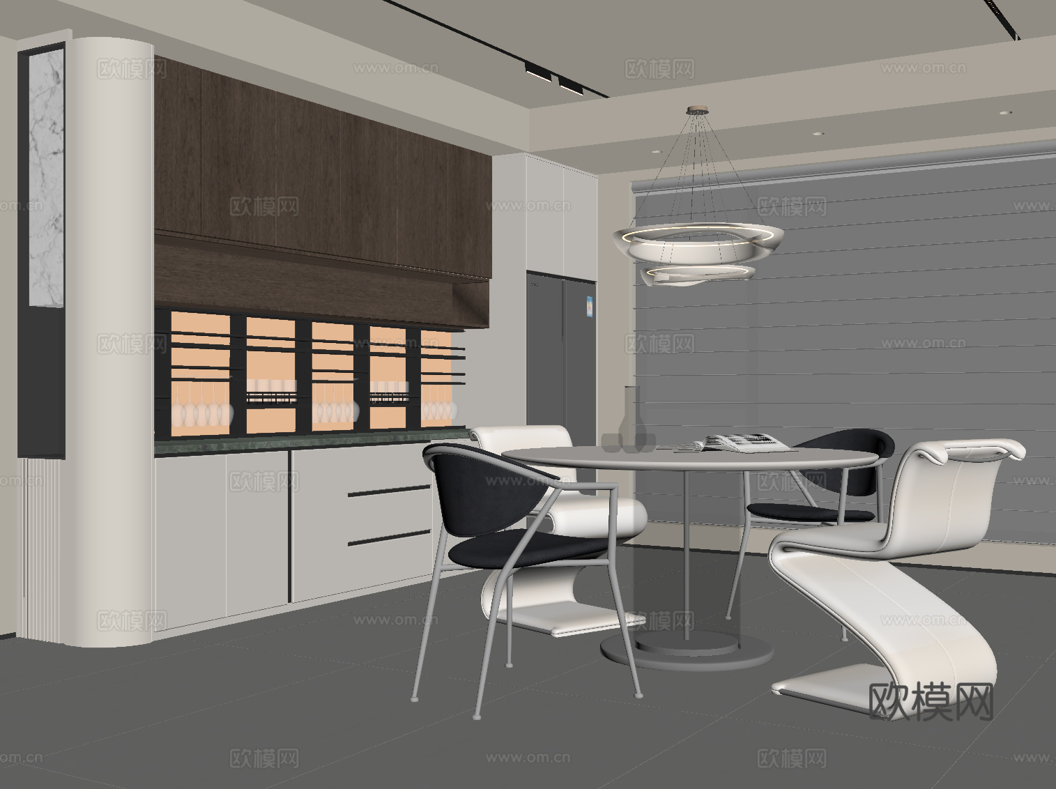 现代餐厅su模型