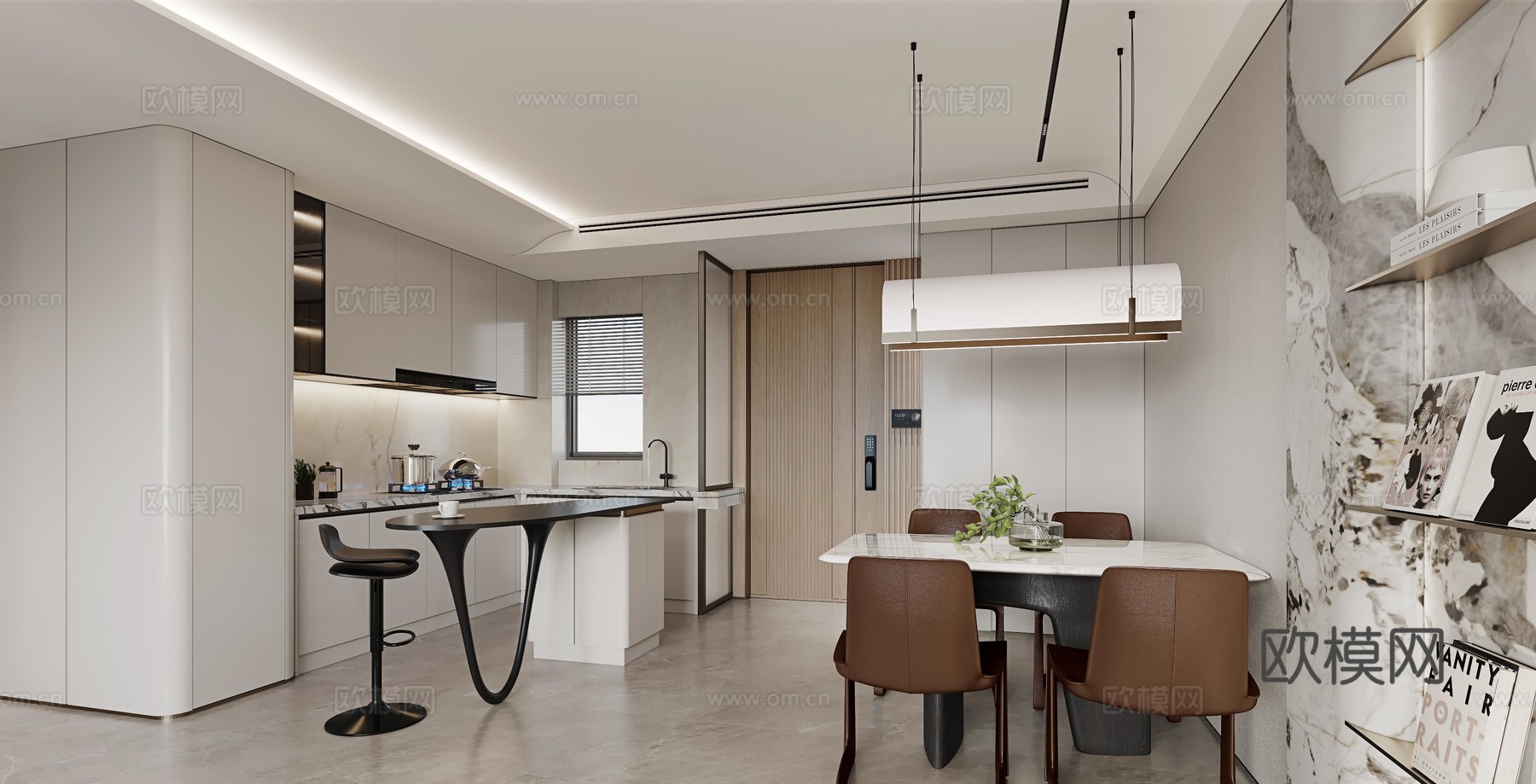 轻奢大平层 样板间 最新全套施工图 效果图合集cad施工图