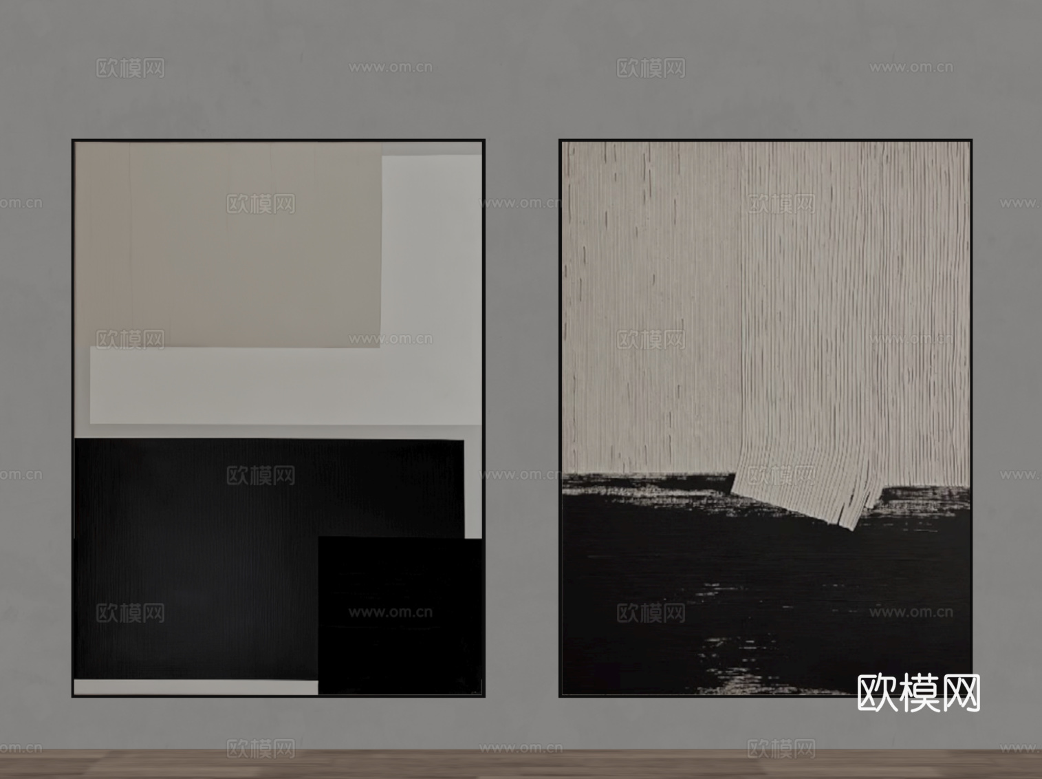 现代意式挂画su模型