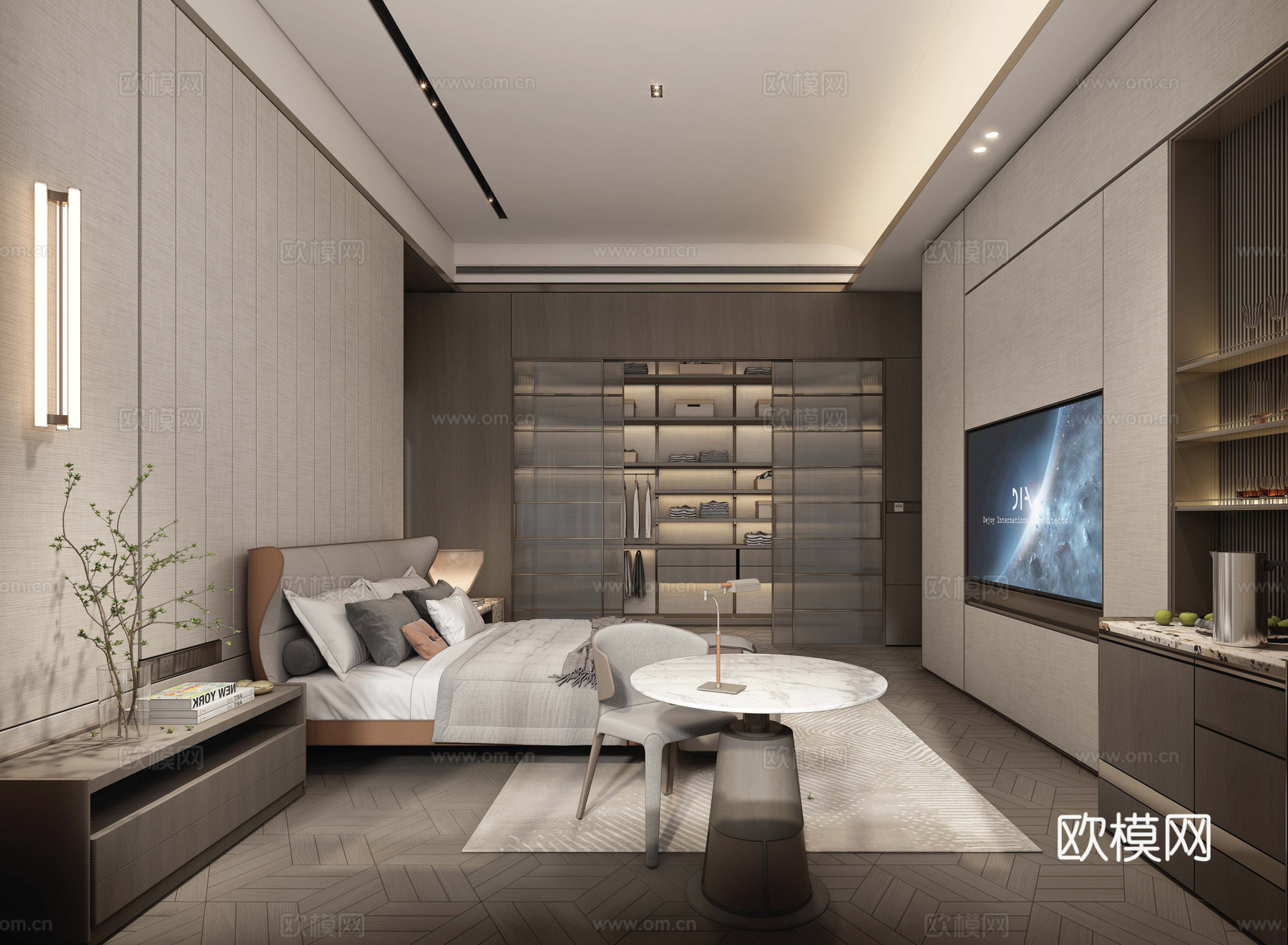 轻奢意式大平层 样板间 最新全套施工图 效果图合集cad施工图