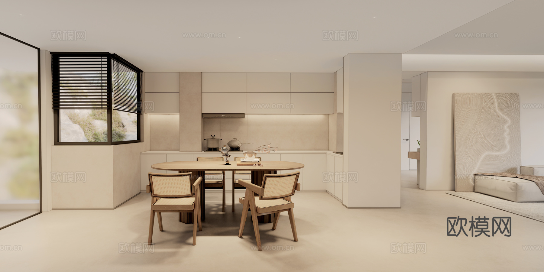 奶油风 样板间 最新全套施工图 效果图合集cad施工图