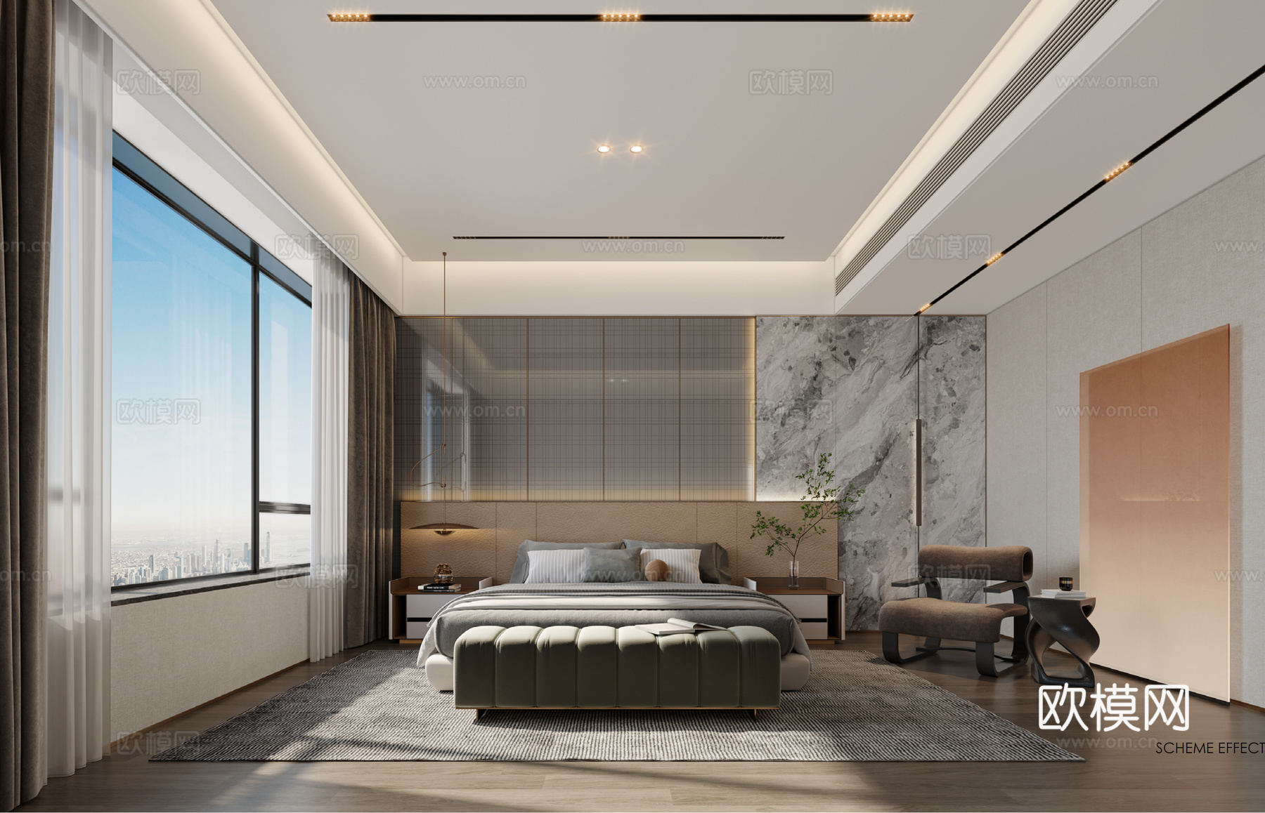 轻奢大平层 样板间 最新全套施工图 效果图合集cad施工图