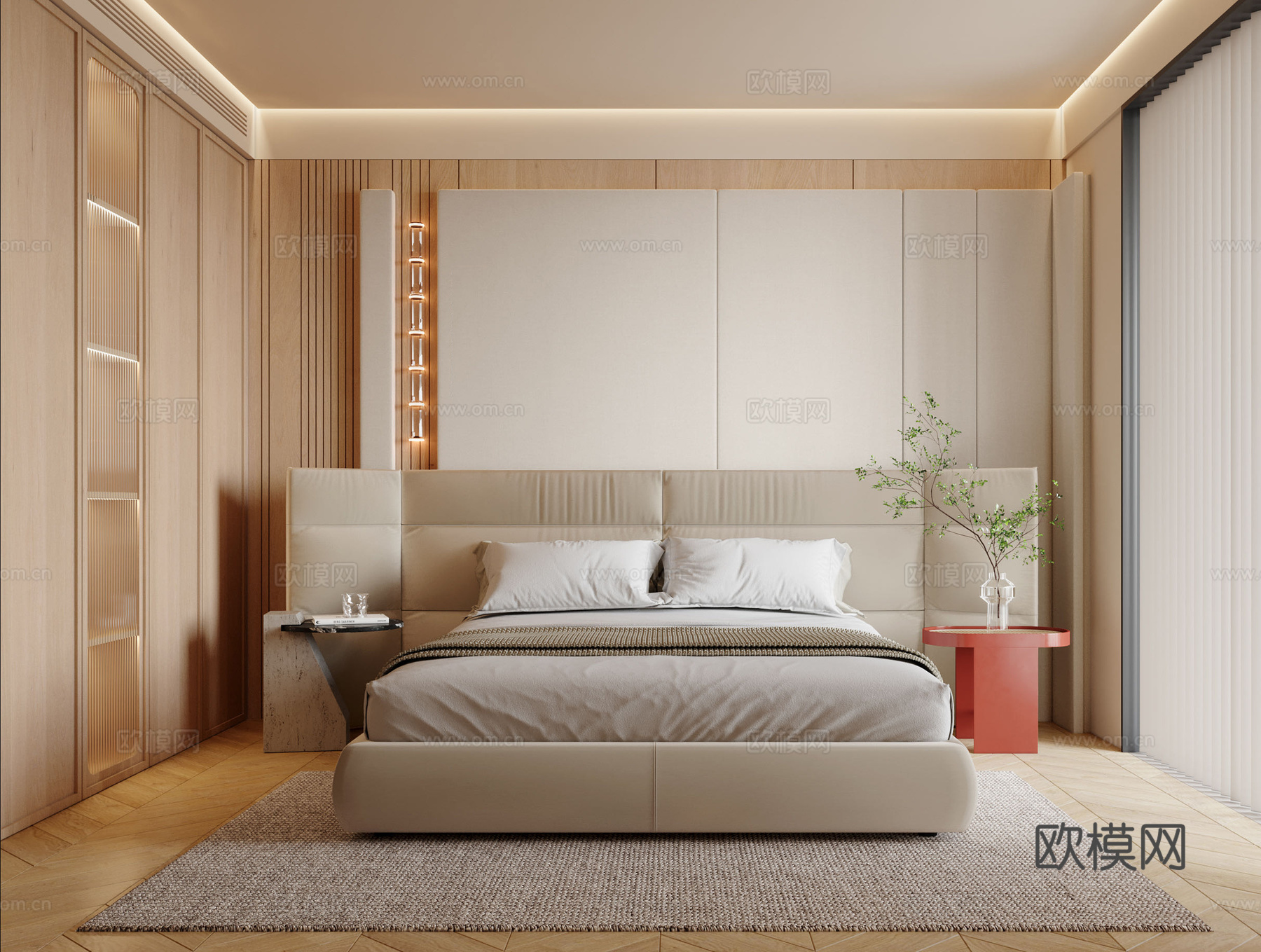 奶油风 样板间 最新全套施工图 效果图合集cad施工图