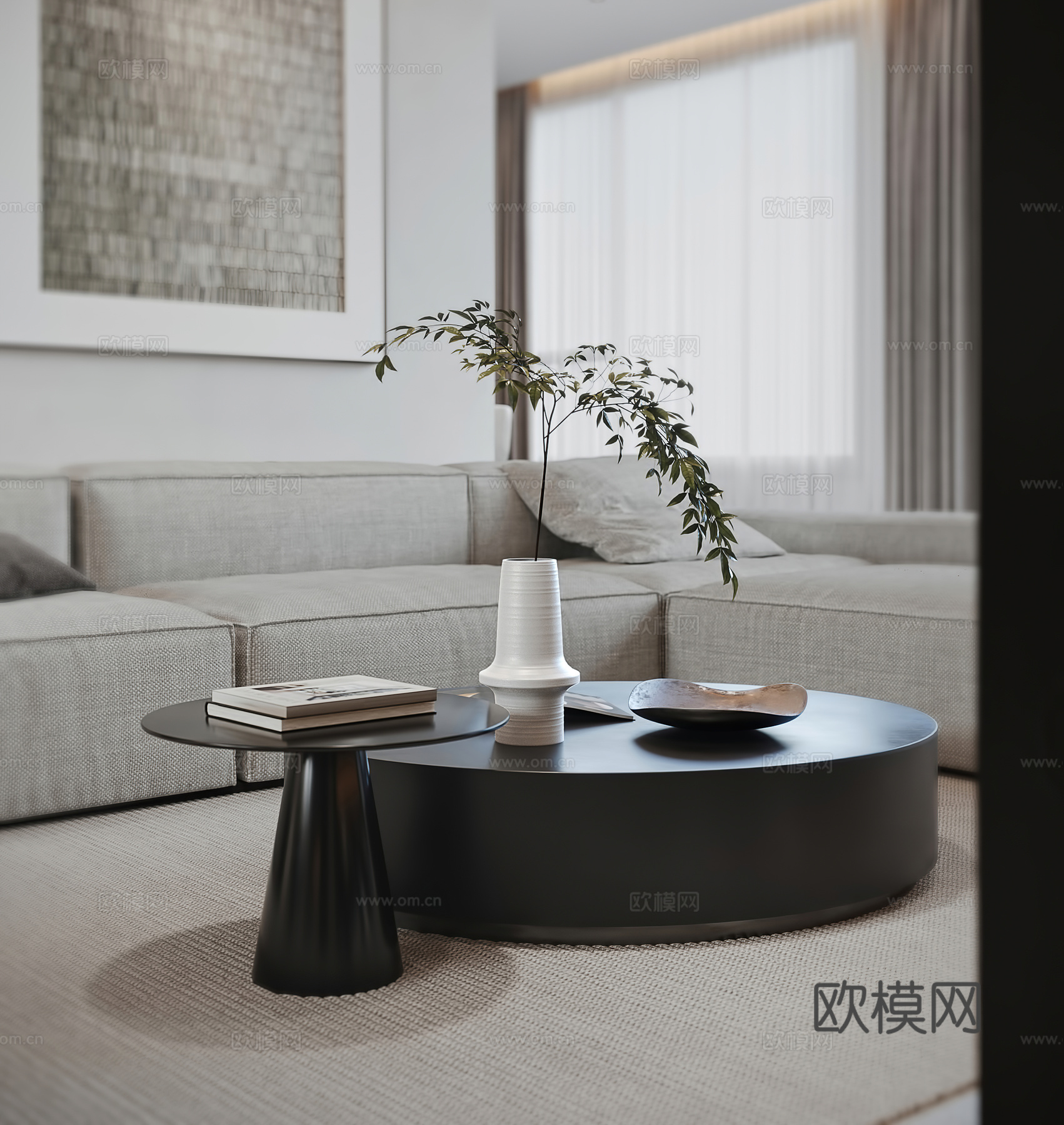 现代客餐厅3d模型下载（渲染图5）