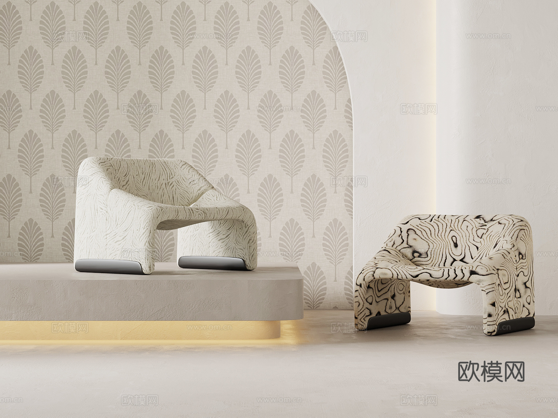 法式复古休闲椅 单人沙发su模型