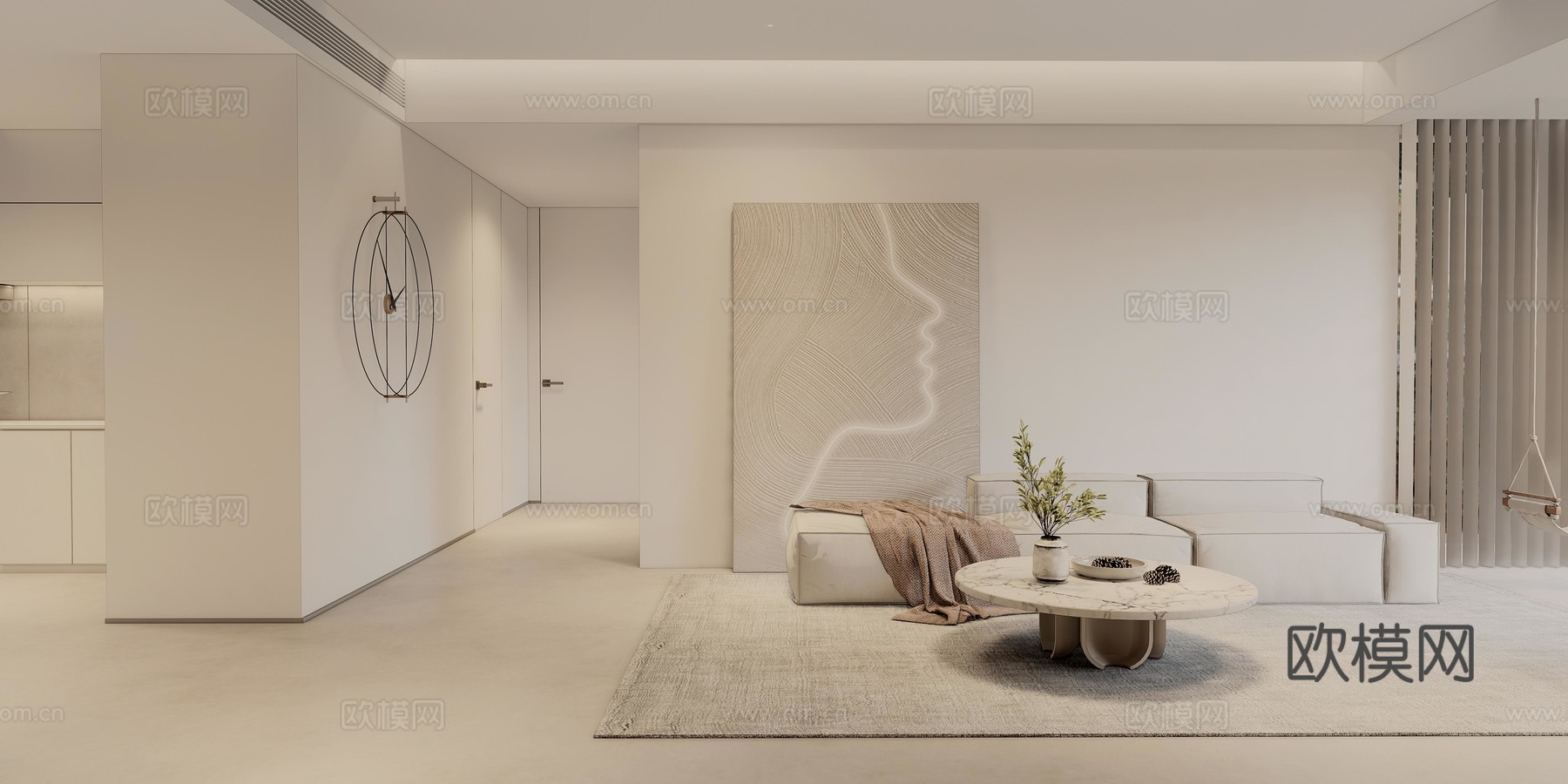 奶油风 样板间 最新全套施工图 效果图合集cad施工图